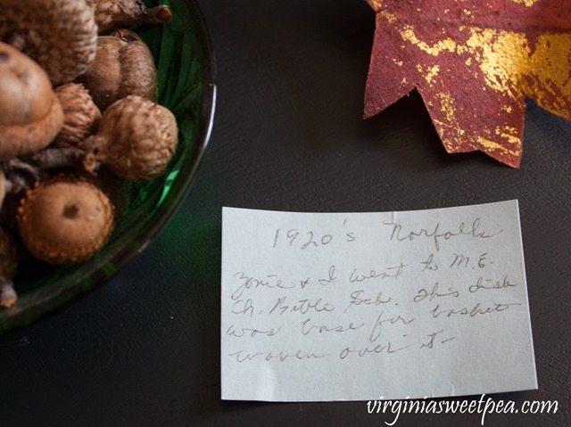 Granny's Note with Vintage Green Bowl 