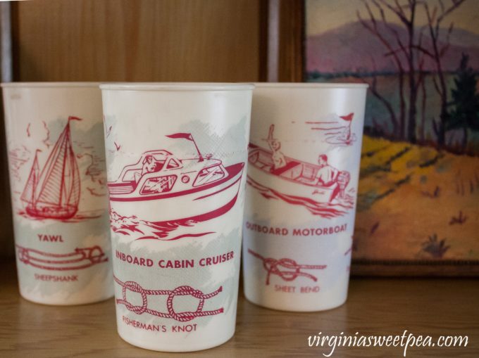 Vintage Lake House Thrift the Look - Vintage nautical cups #vintage #vintagedecor #thriftthelook