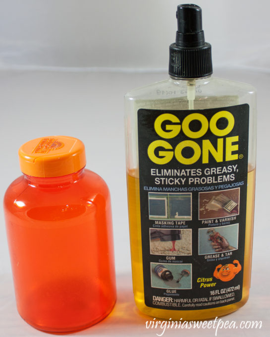 Goo Gone and orange vitamin bottle