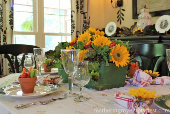 Fall Harvest Tablescape by Feathering My Empty Nest - Best of the Weekend Feature for October 19, 2018