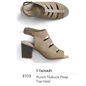 T Tahari Punch Nubuck Peep Toe Heel