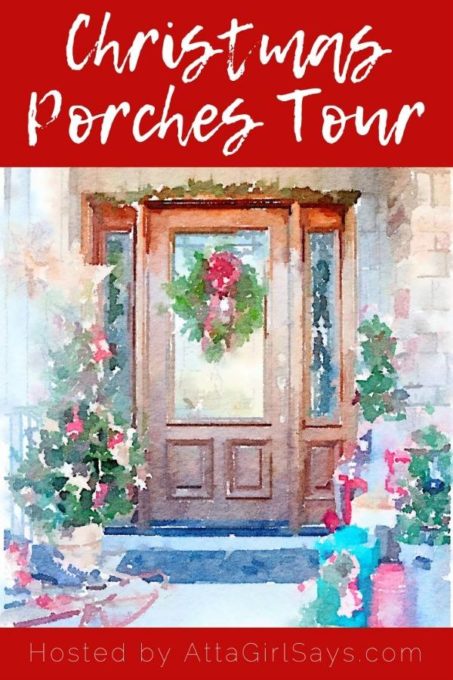 Get ideas for decorating your Christmas porch from 18 bloggers. #christmas #christmasdecor #christmasporchdecor #christmasporch #christmasdecorations #vintage #vintagechristmas