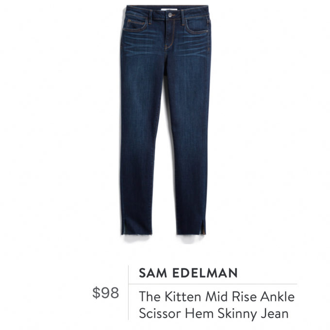 Stitch Fix Review for November 2018 - Sam Edelman the Kitten Mid Rise Ankle Scissor Hem Skinny Jean #stitchfix #stitchfixreview #fashion #fashionover40 #stitchfixjeans