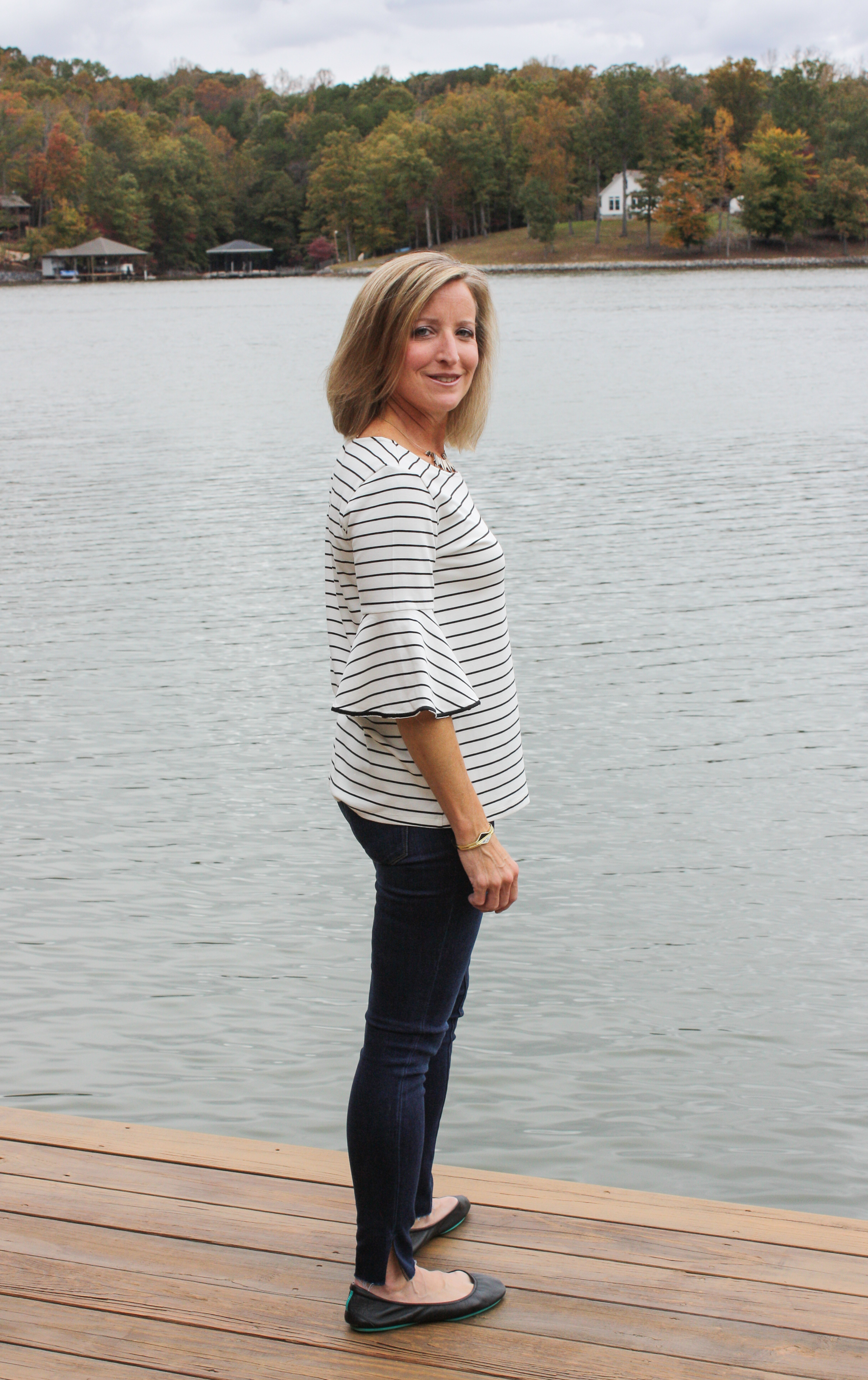 Stitch Fix Review for November 2018 - Market & Spruce Marybell Bell Sleeve Knit Top with Sam Edelman the Kitten Mid Rise Ankle Scissor Hem Skinny Jean #stitchfix #stitchfixreview #fashionover40