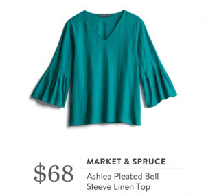 Stitch Fix Review for December 2018 - Market & Spruce Ashlea Pleated Bell Sleeve Linen Top