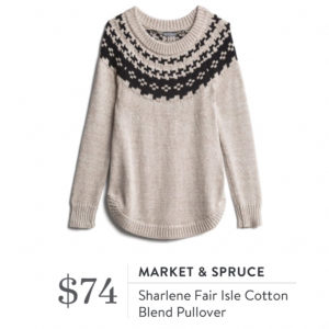 Market & Spruce Sharlene Fair Isle Cotton Blend Pullover