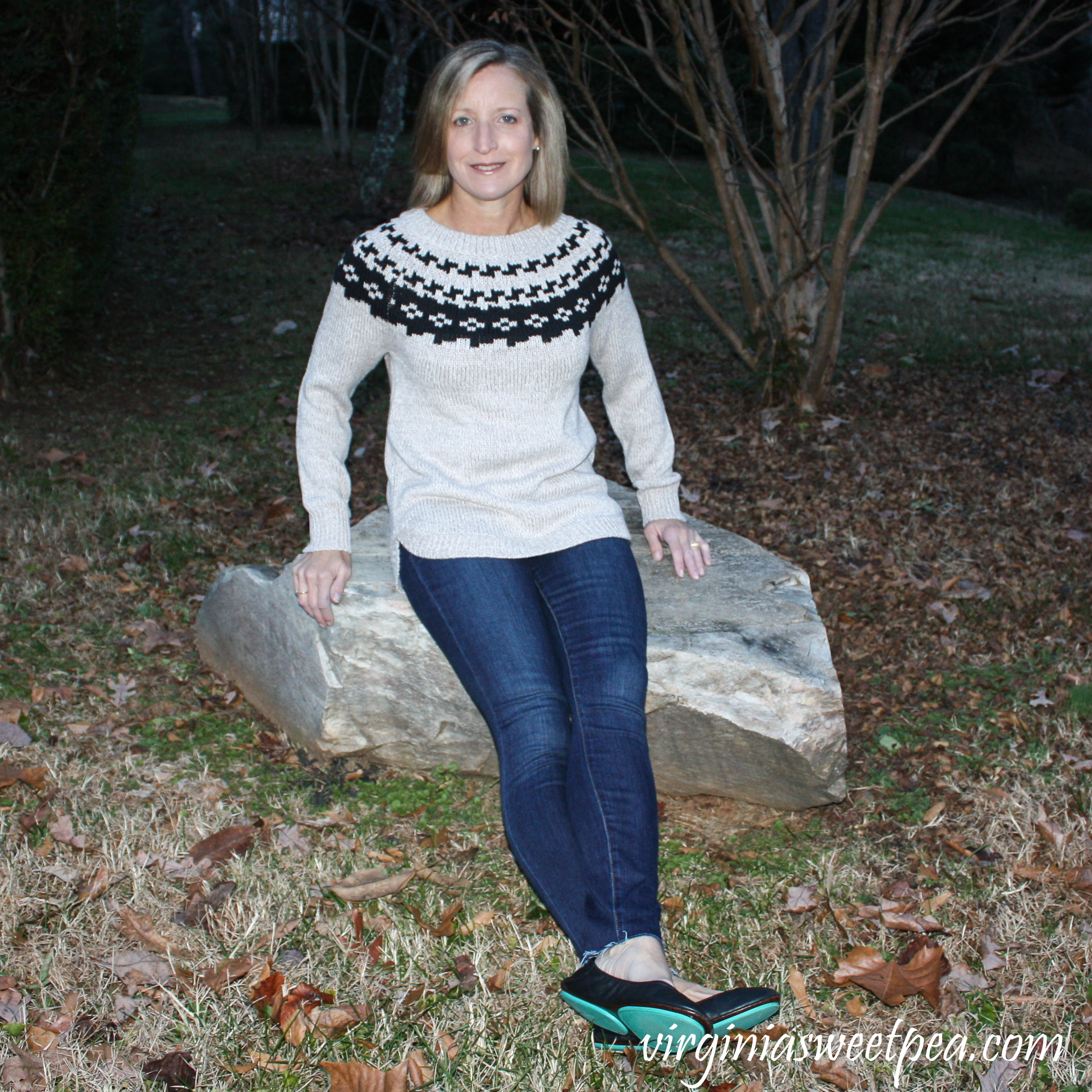 Stitch Fix Review for December 2018 - Market & Spruce Sharlene Fair Isle Cotton Blend Pullover