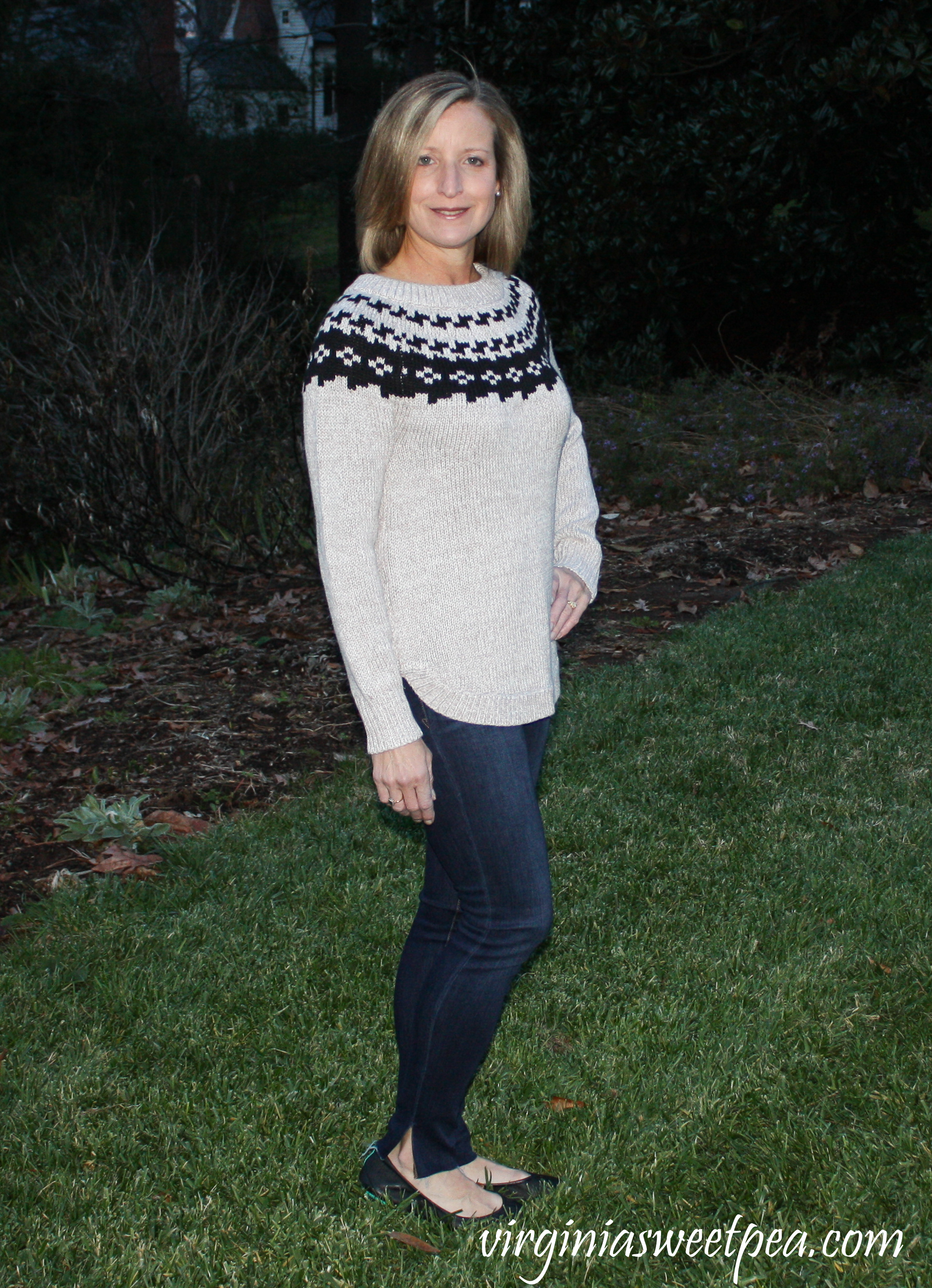 Stitch Fix Review for December 2018 - Market & Spruce Sharlene Fair Isle Cotton Blend Pullover