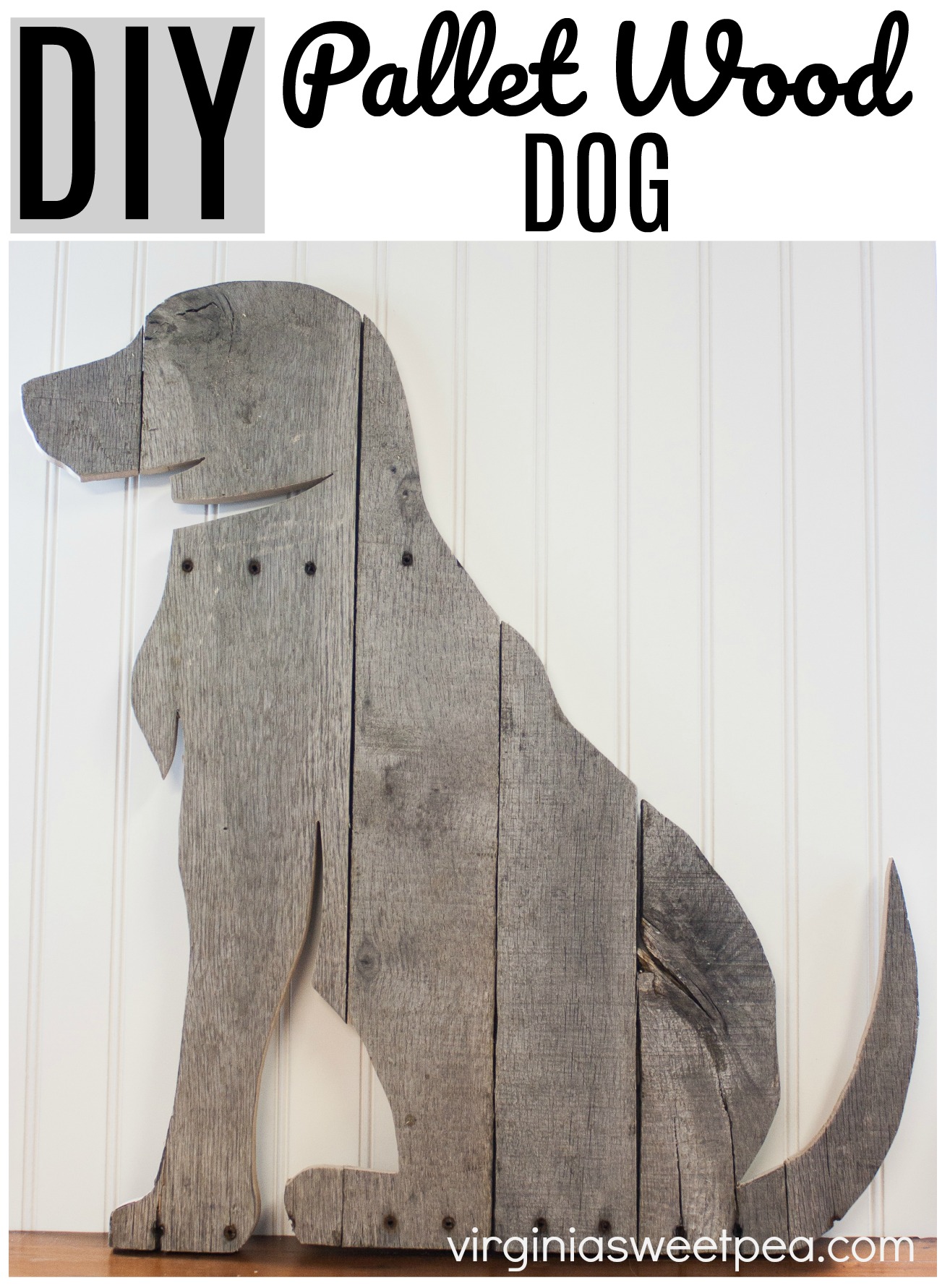 Learn how to make a decorative dog to hang or display using pallet wood.