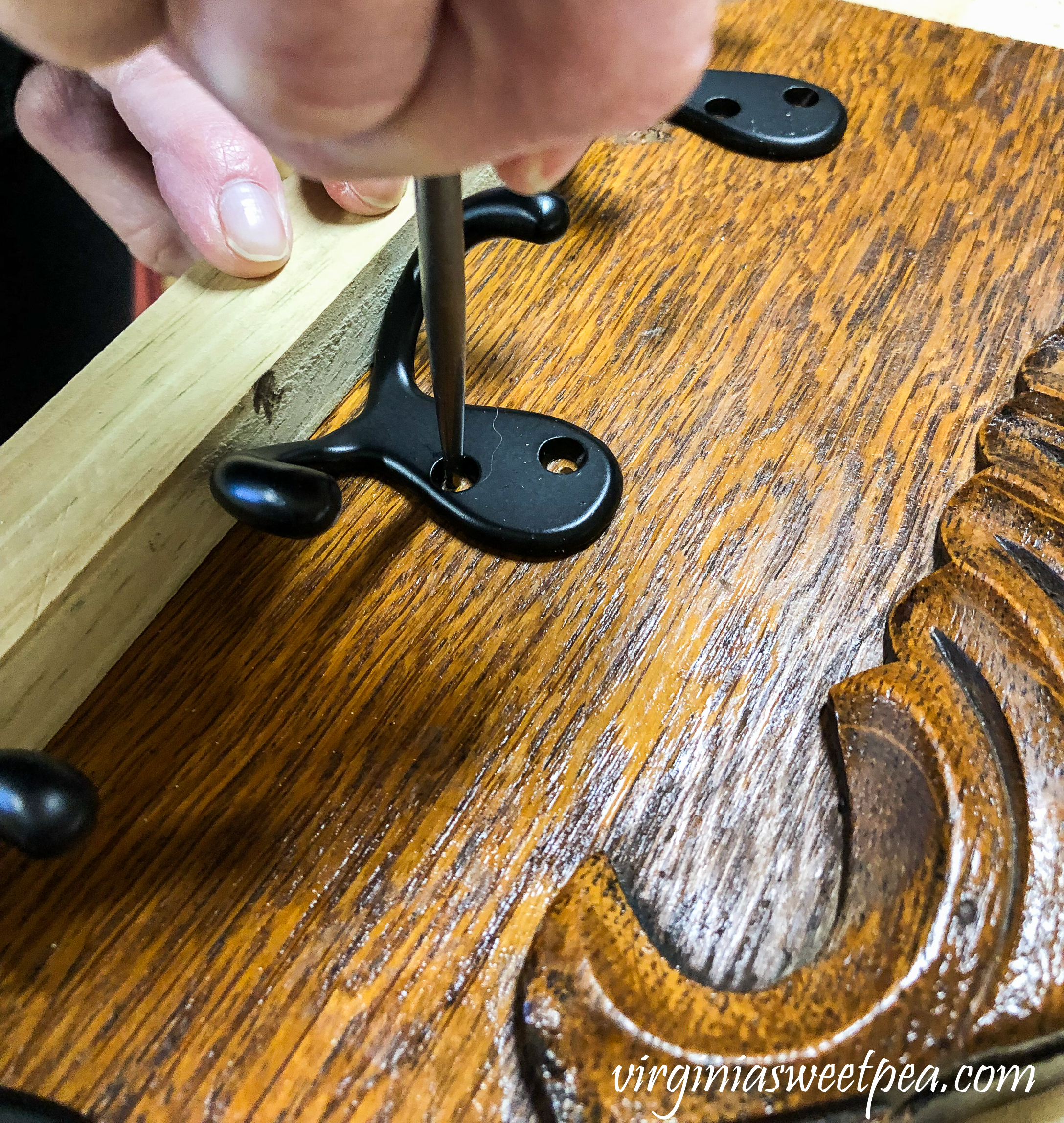 How to add hooks to a DIY Jewelry Organizer