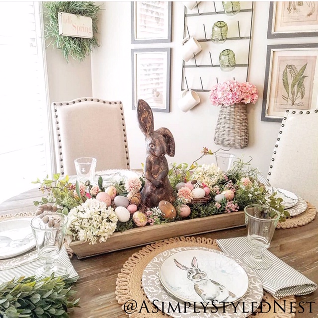 A Simply Styled Nest Easter Centerpiece