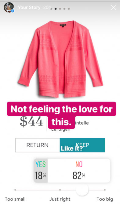 Instagram opinion of a Stitch Fix Lety & Me Victoria Pointelle Cardigan