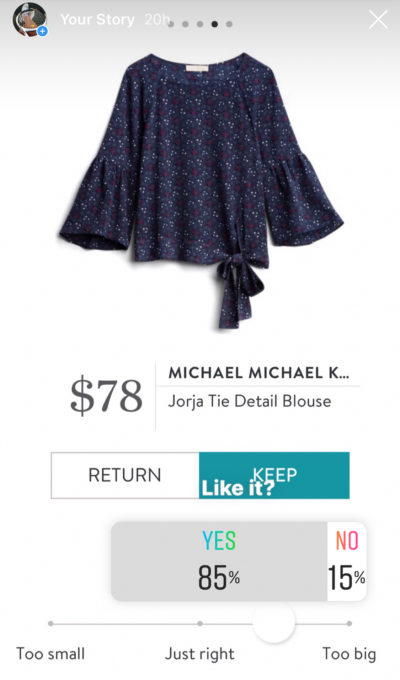 Instagram opinion of a Stitch Fix Michael Kors Jorja Tie Detail Blouse