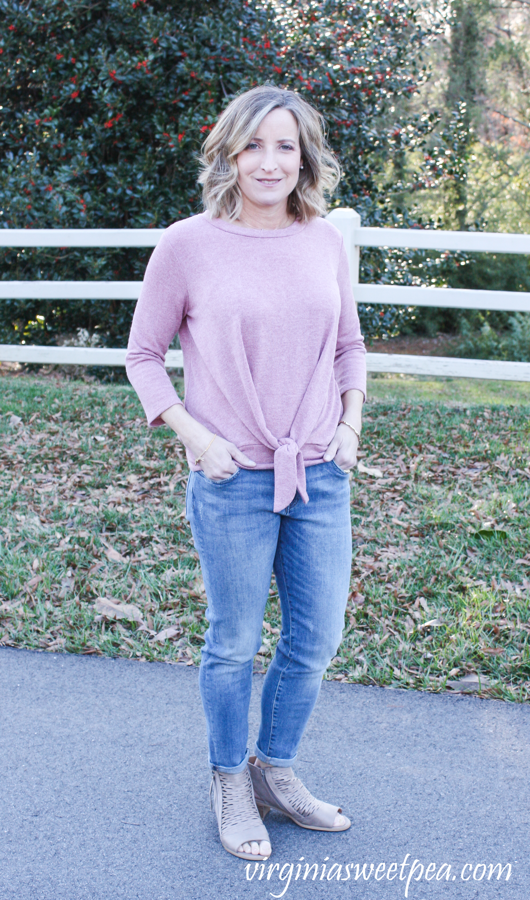 Stitch Fix Review for March 2019 - Warp + Weft Jenny Straight Leg Jean with Kaileigh Francine Tie Front Knit Top #stitchfix #stitchfixreview #stitchfix2019 #stitchfixspring #stitchfixjeans