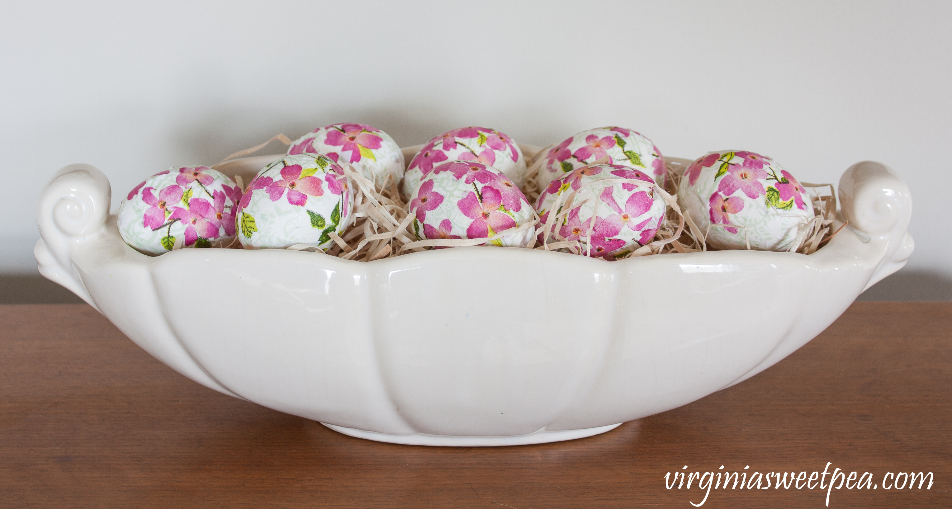 DIY Decoupaged Floral Easter Eggs