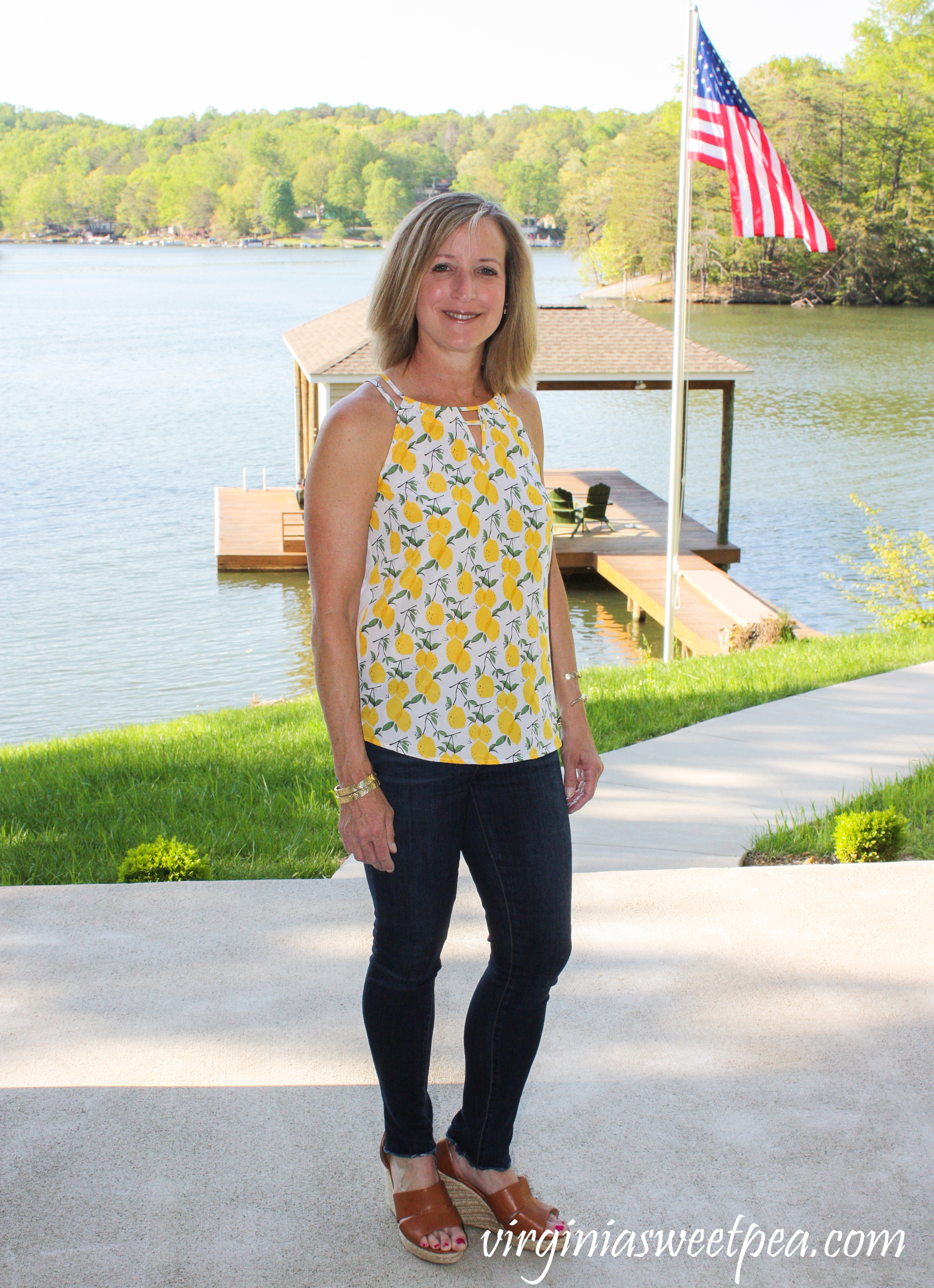 Stitch Fix Review for May 2019 - Market & Spruce Mixed Media Halter Top #stitchfix #stitchfixreview #stitchfixsummer
