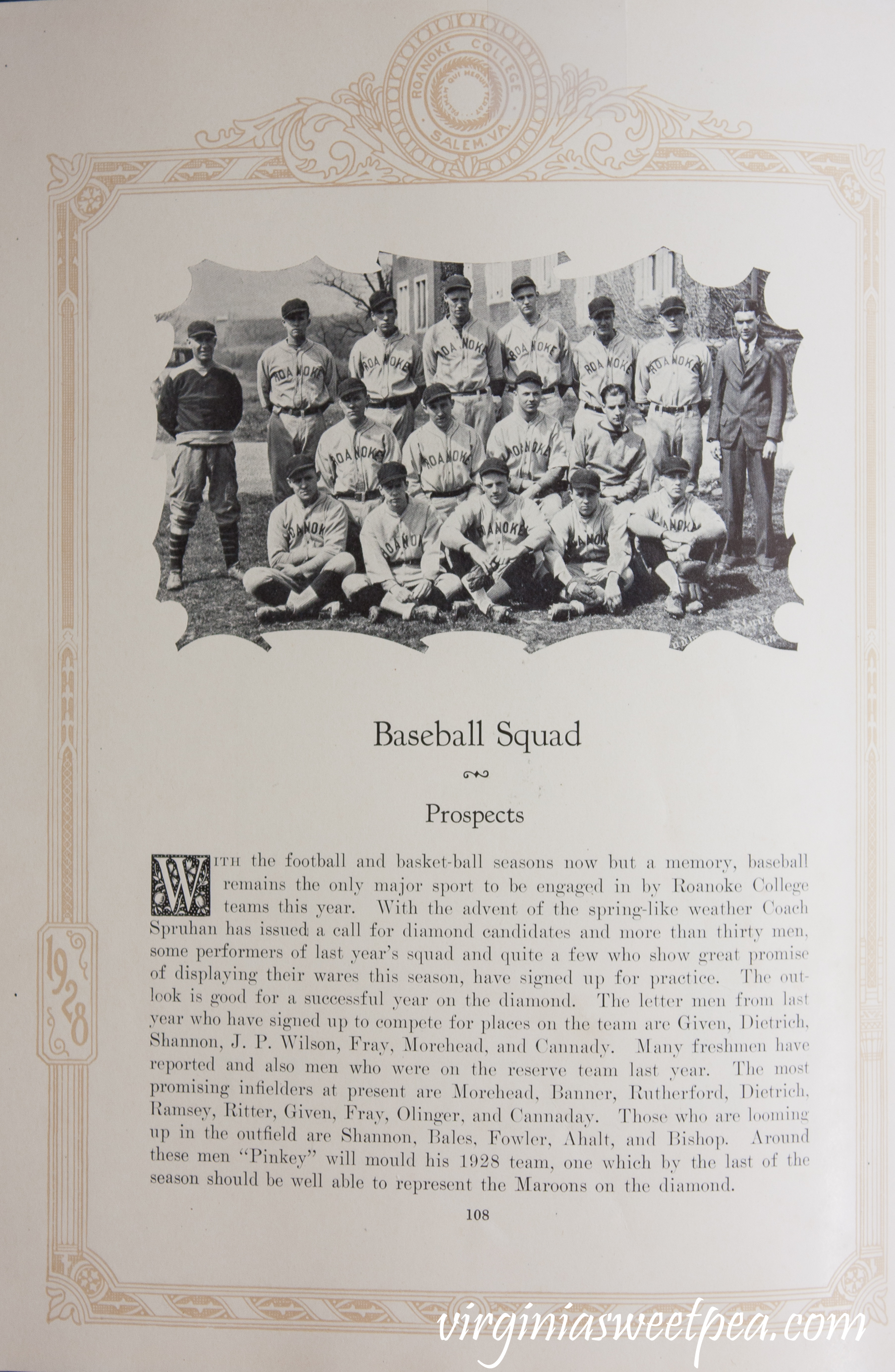 1928 Roanoke College Baseball Team 