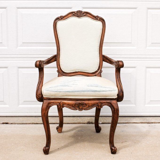 Before picture of a french armchair