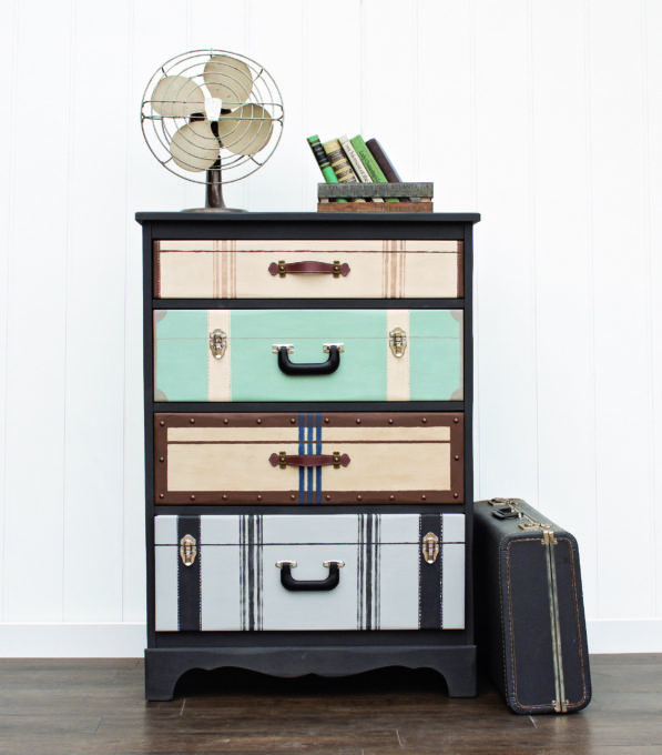 Suitcase Dresser from Amazing Furniture Makeovers by Jen Crider.