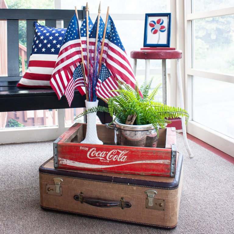 Patriotic Porch Decor with Vintage