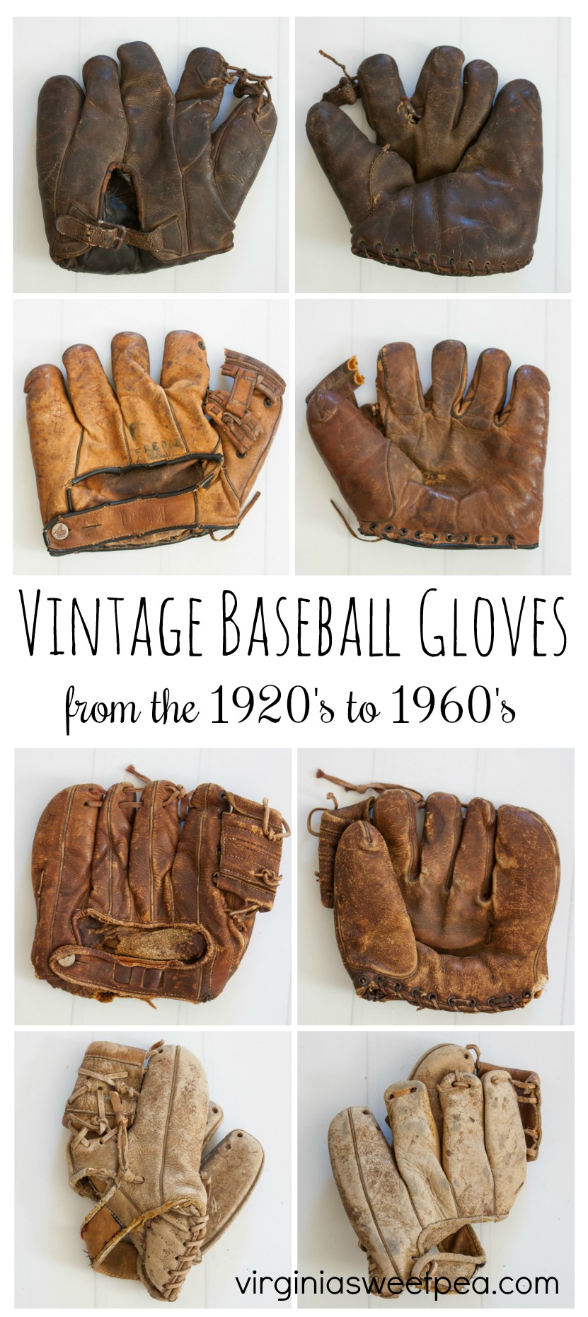 Vintage Baseball Gloves from the 1920's - 1960's