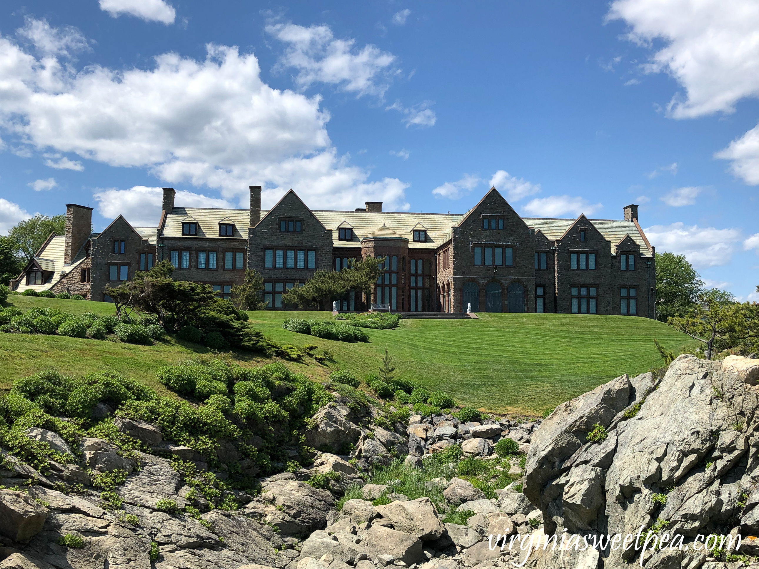 View of Rough Point, the oceanside estate of Doris Duke, in Newport, RI