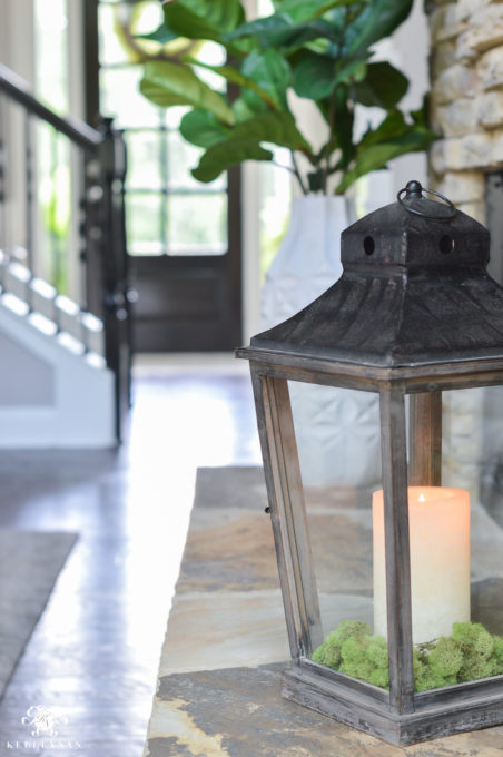 Lantern on a Fireplace Hearth