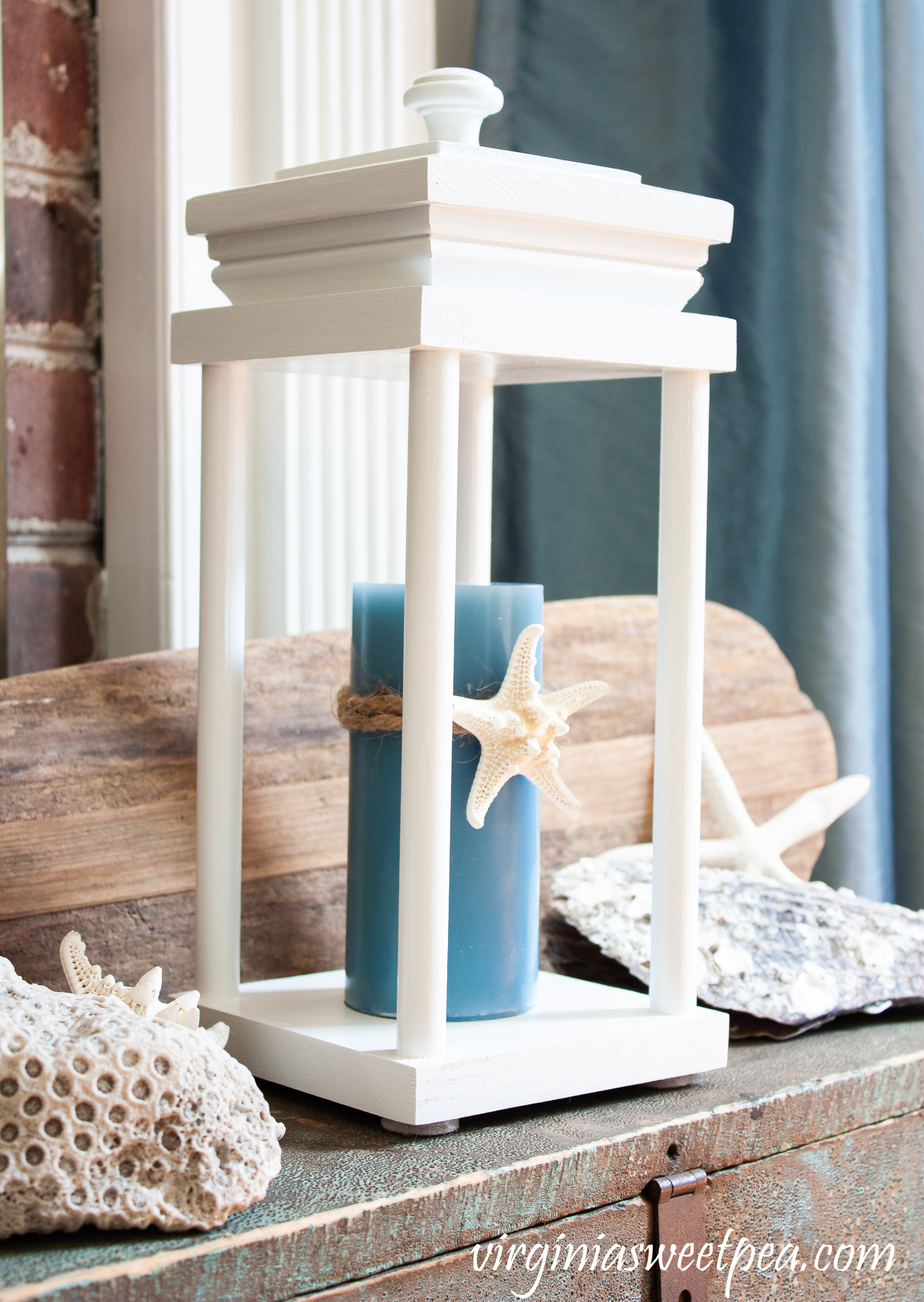 Use a Lantern for summer decorating with a coastal vibe.