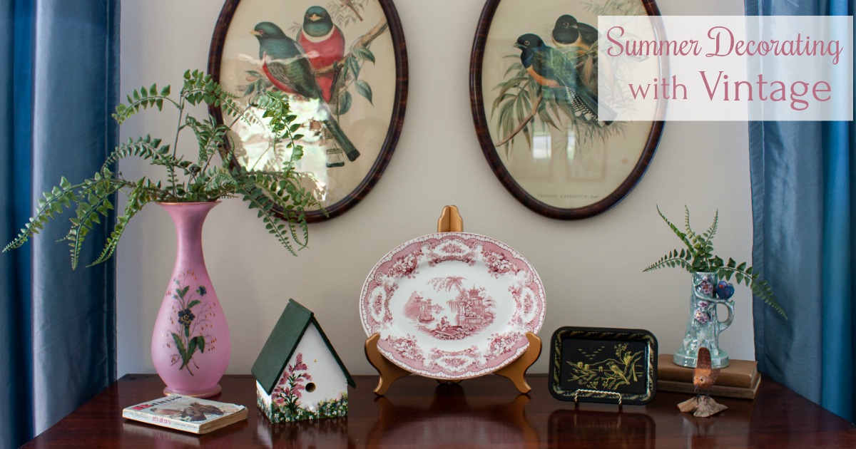 Summer Decorating with Vintage - Sweet Pea