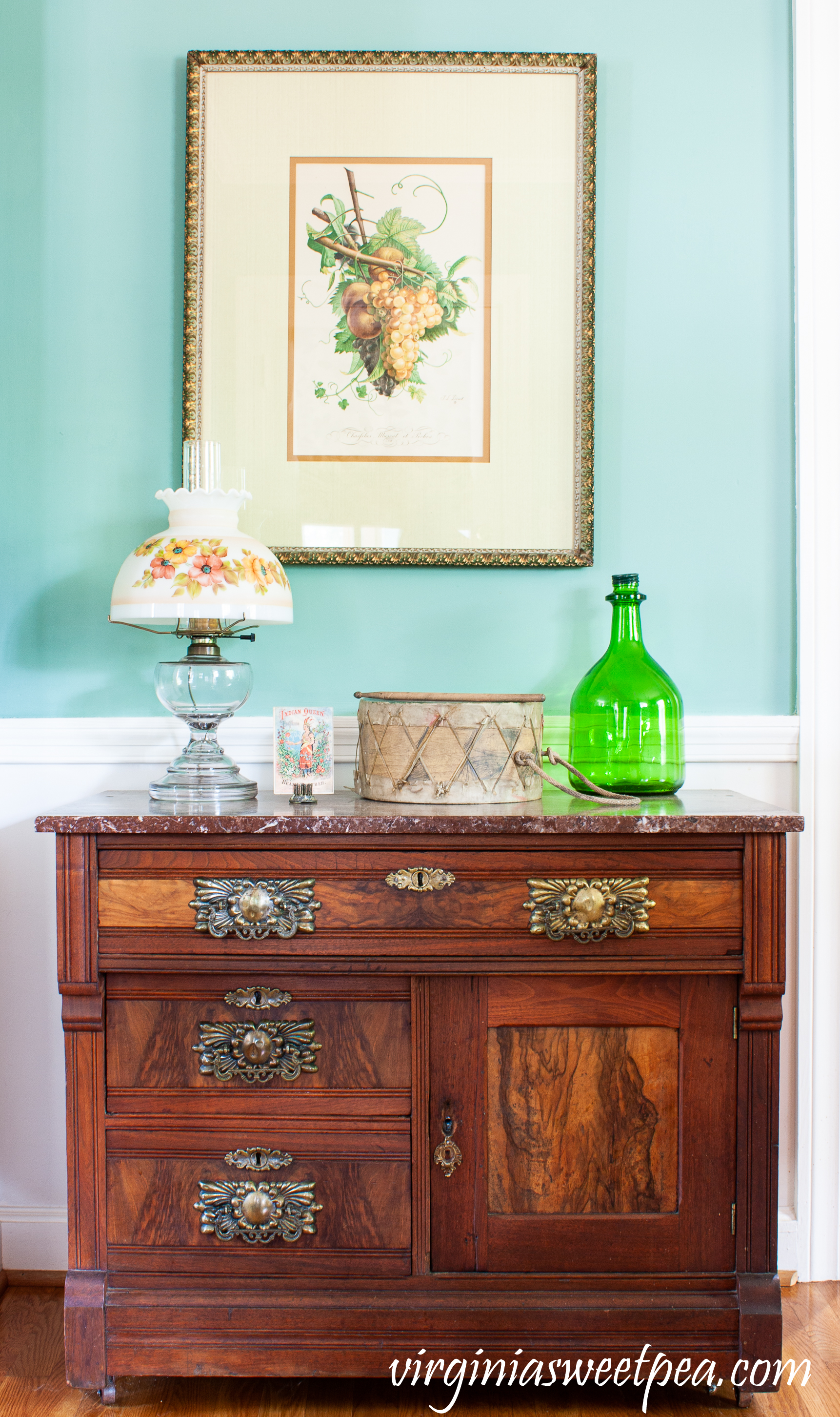 Summer Decorating with Vintage - Indian themed summer vignette 