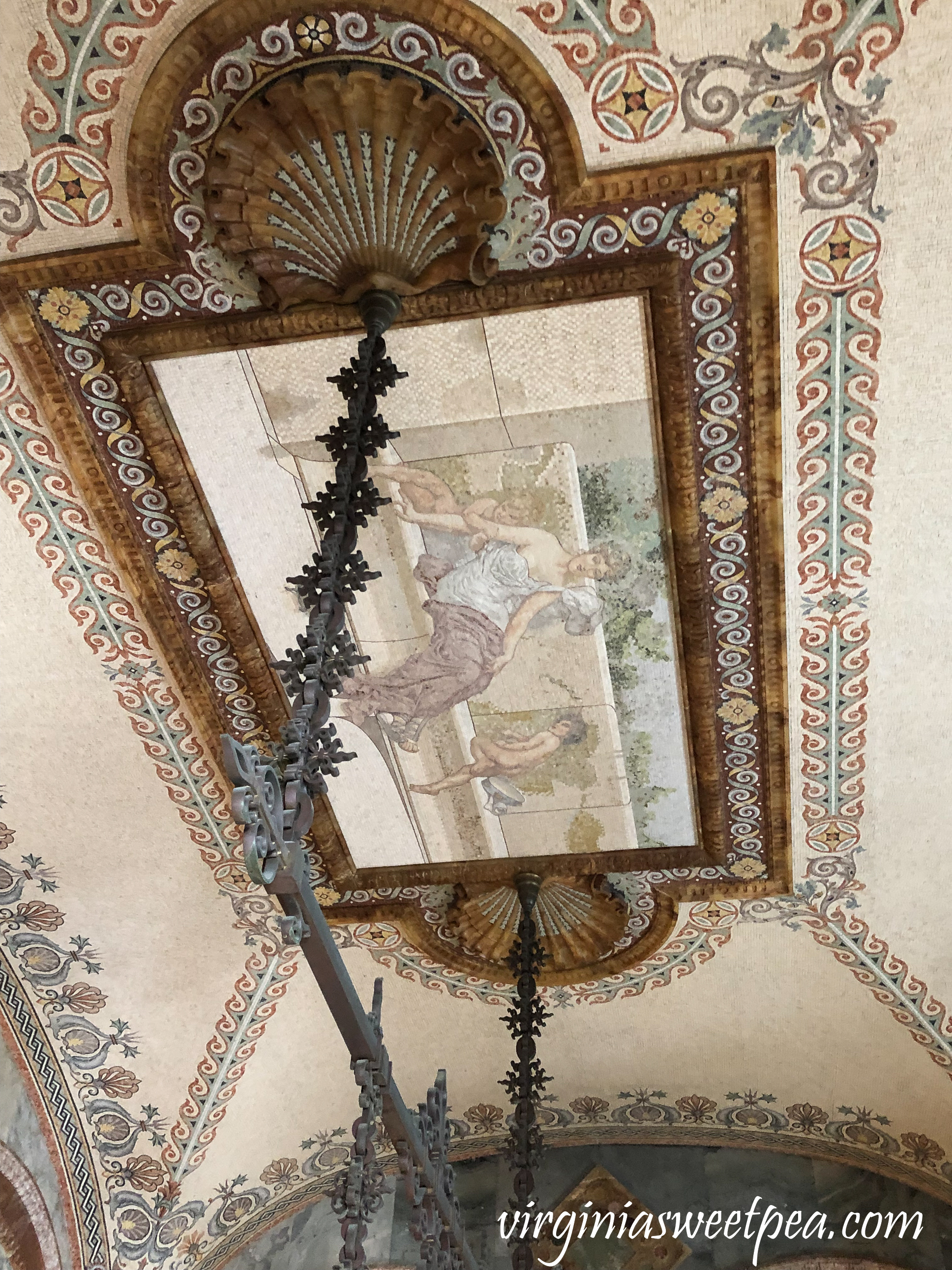 Ceiling in the billiards room in The Breakers in Newport, RI