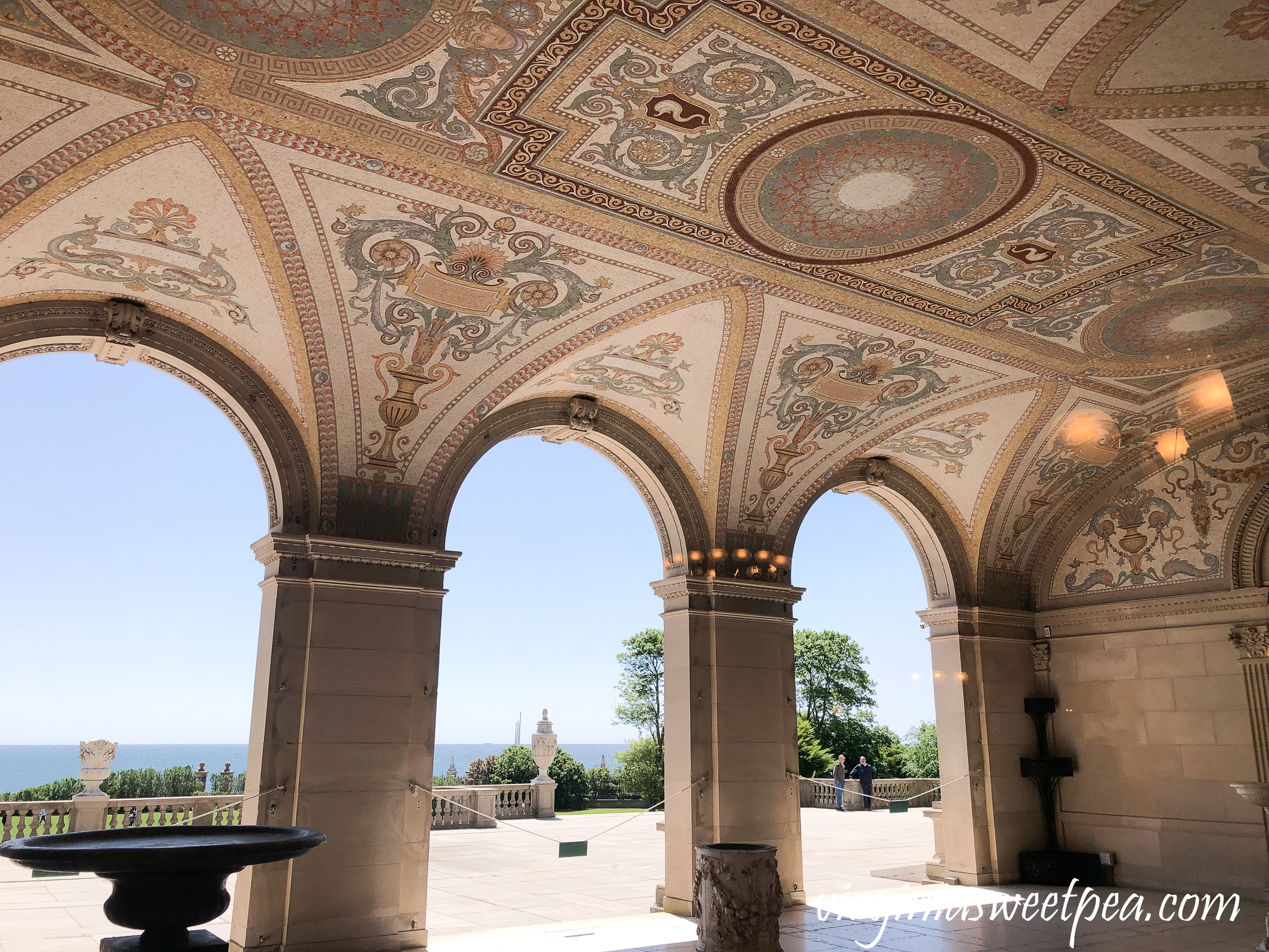 Lower loggia of The Breakers in Newport, RI