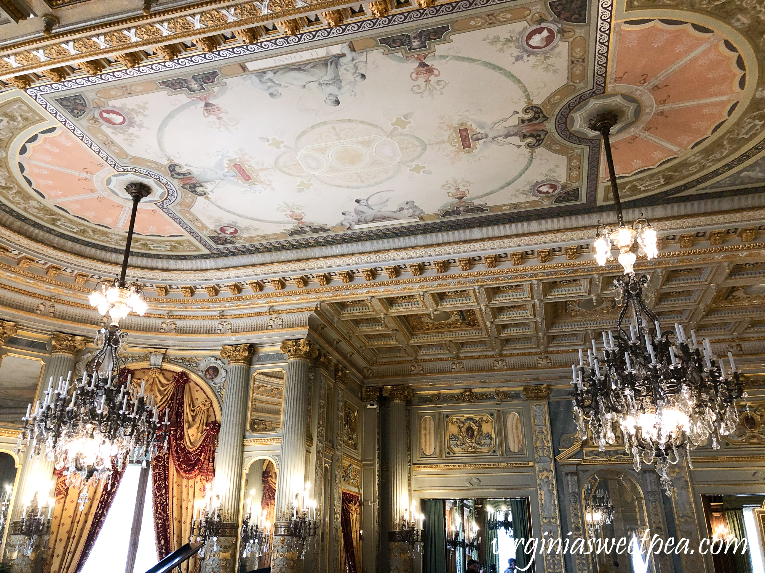 Ceiling in the music room in The Breakers in Newport, RI