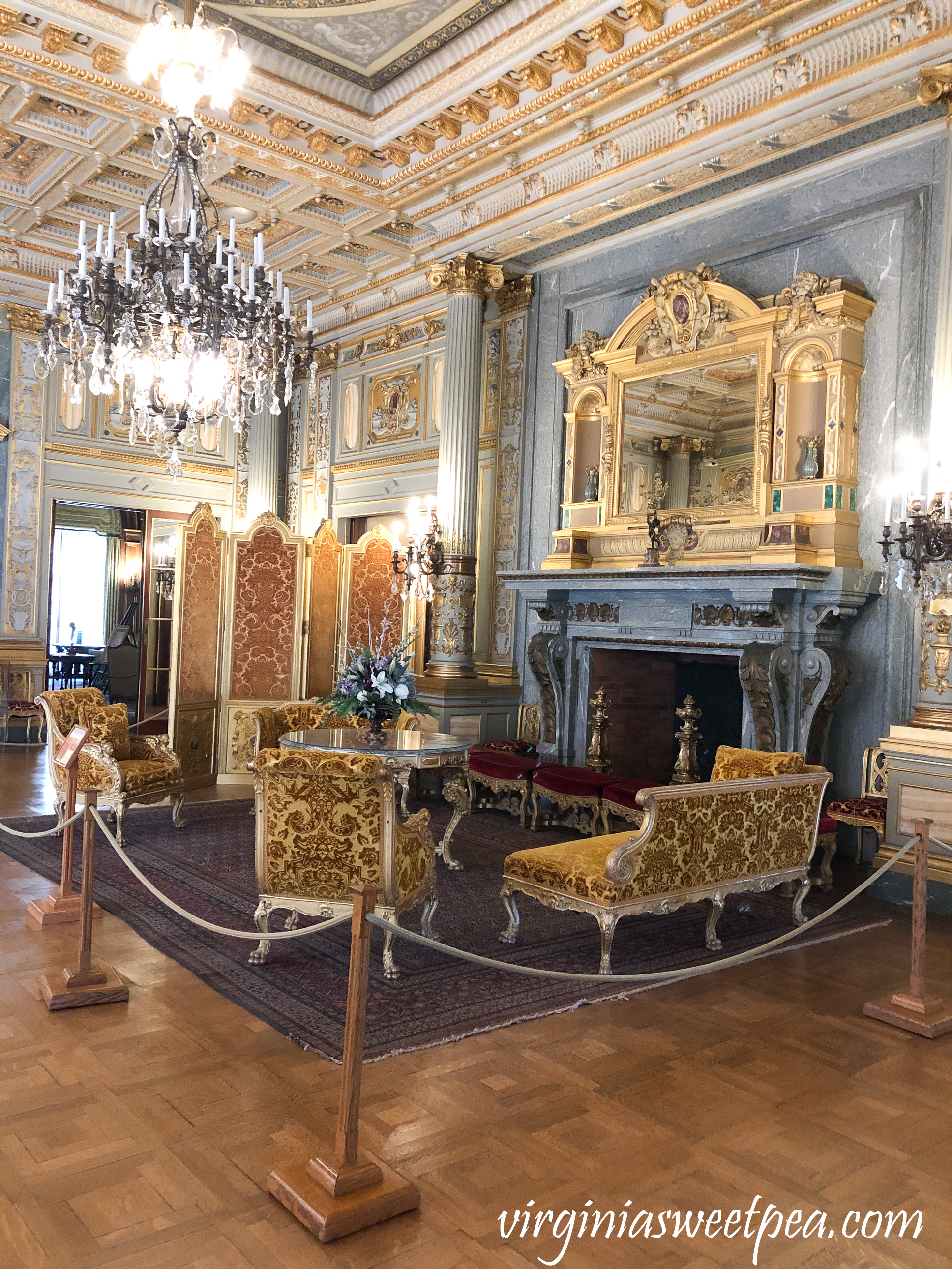 Music room in The Breakers in Newport, RI