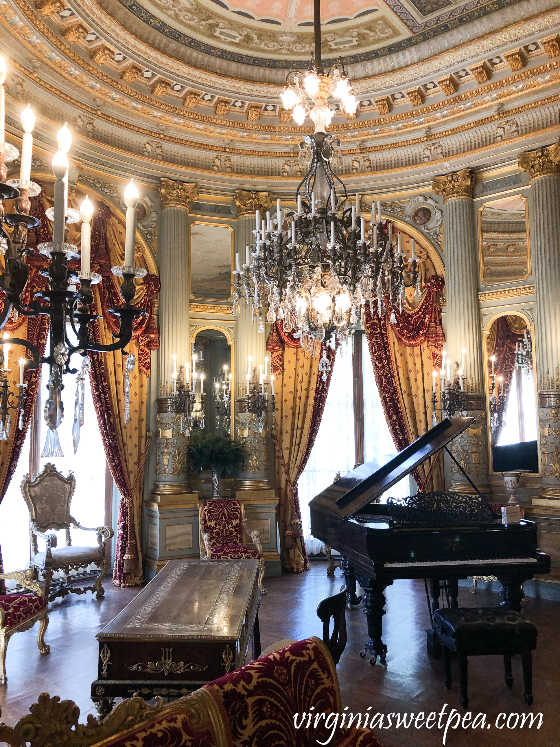 The music room in The Breakers in Newport, RI