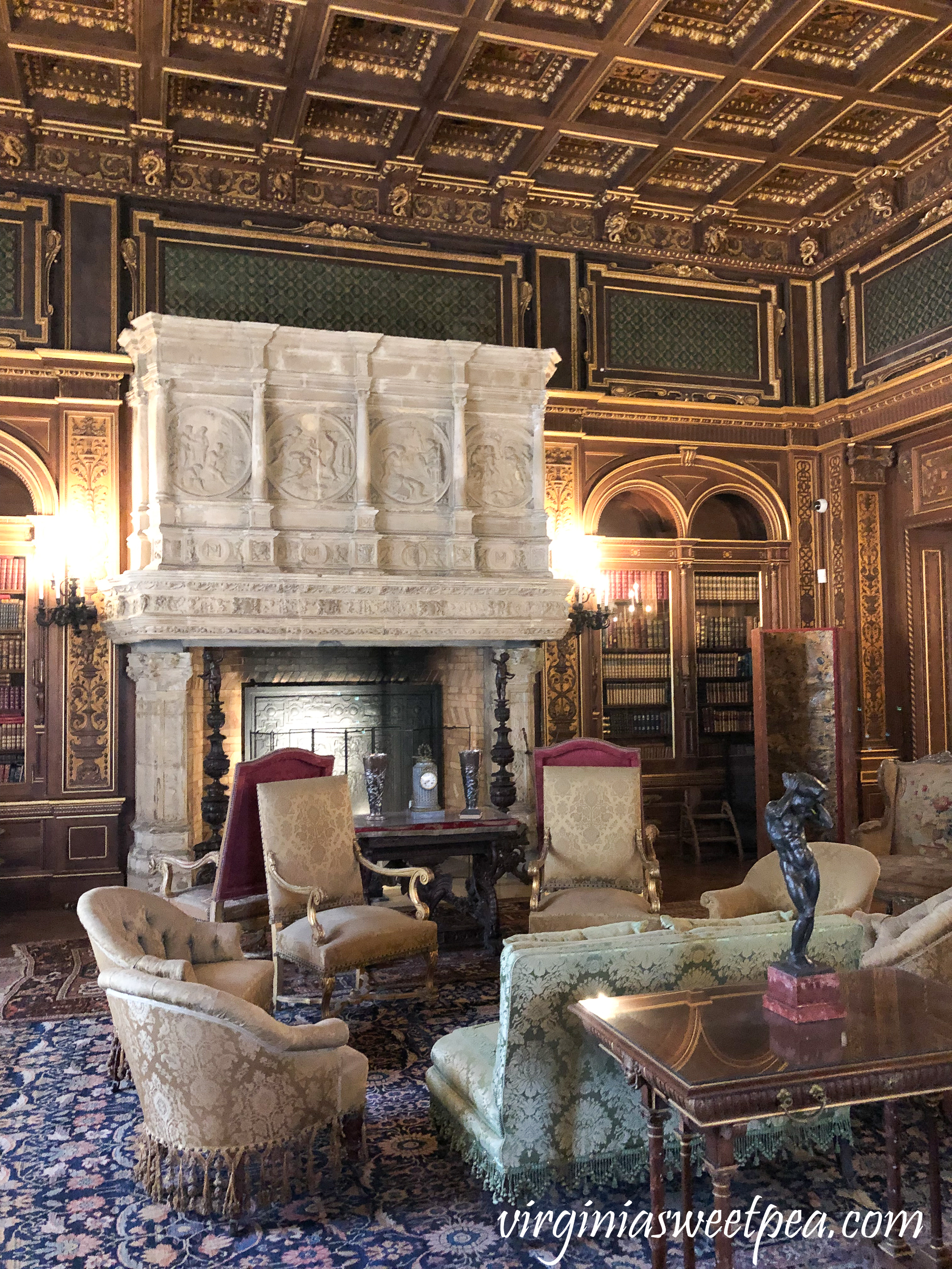 The library in The Breakers in Newport, RI