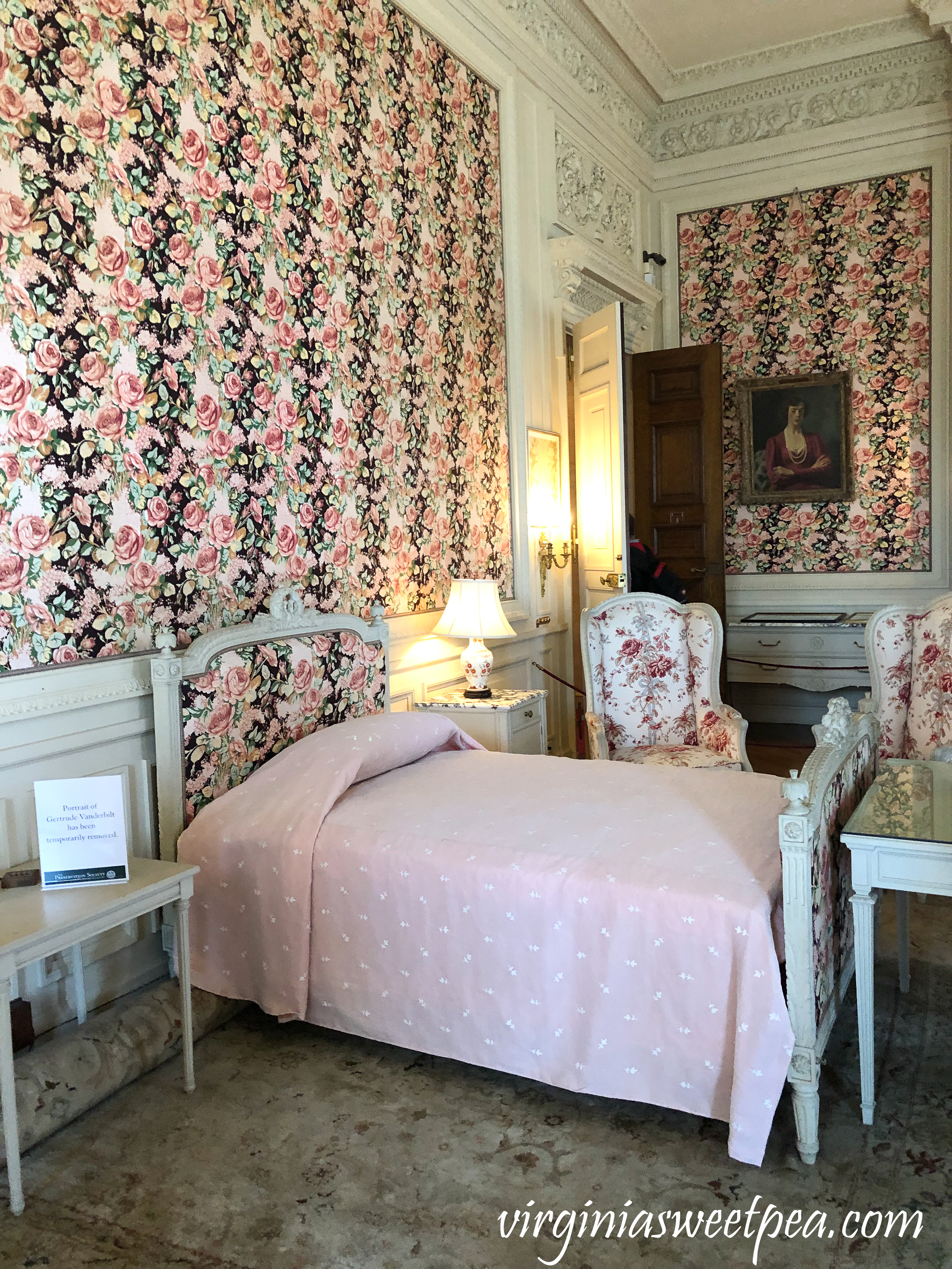 Mrs. Vanderbilt's bedroom at The Breakers in Newport, RI