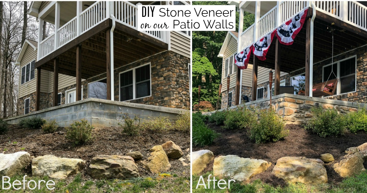 DIY Patio Stone Veneer at Smith Mountain Lake Sweet Pea