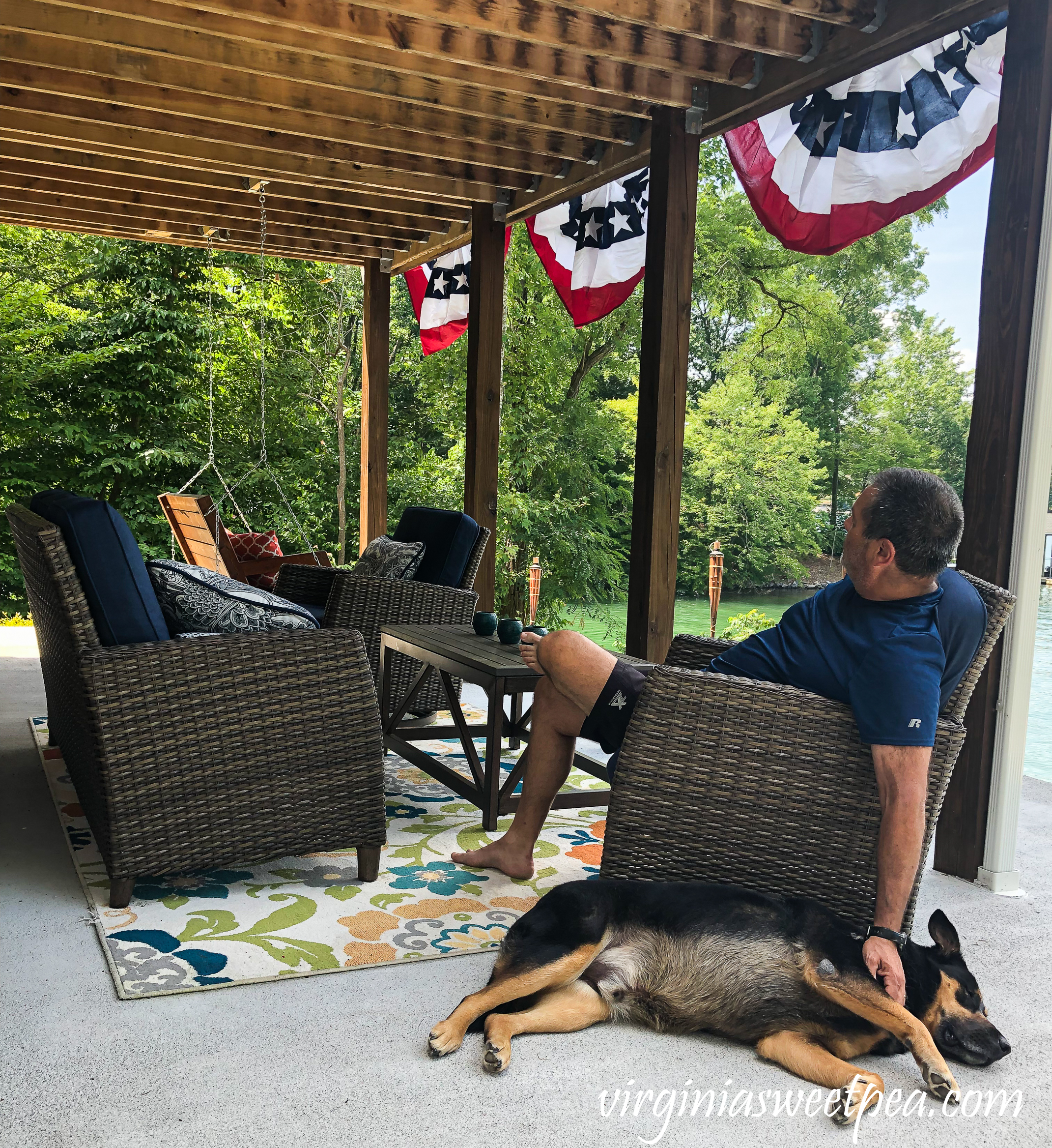 Relaxing on the patio at Smith Mountain Lake