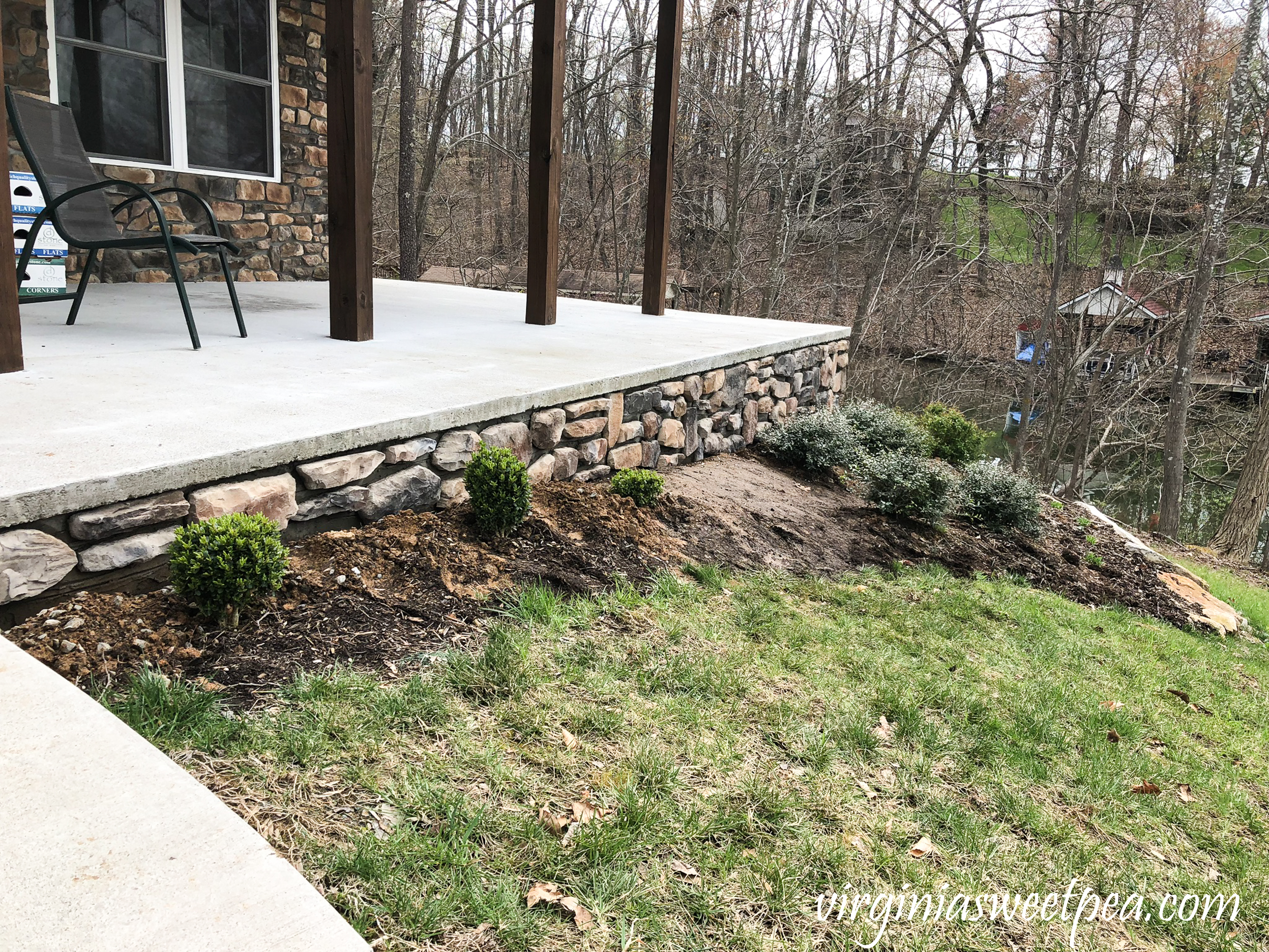 How to add stone veneer added to a patio wall