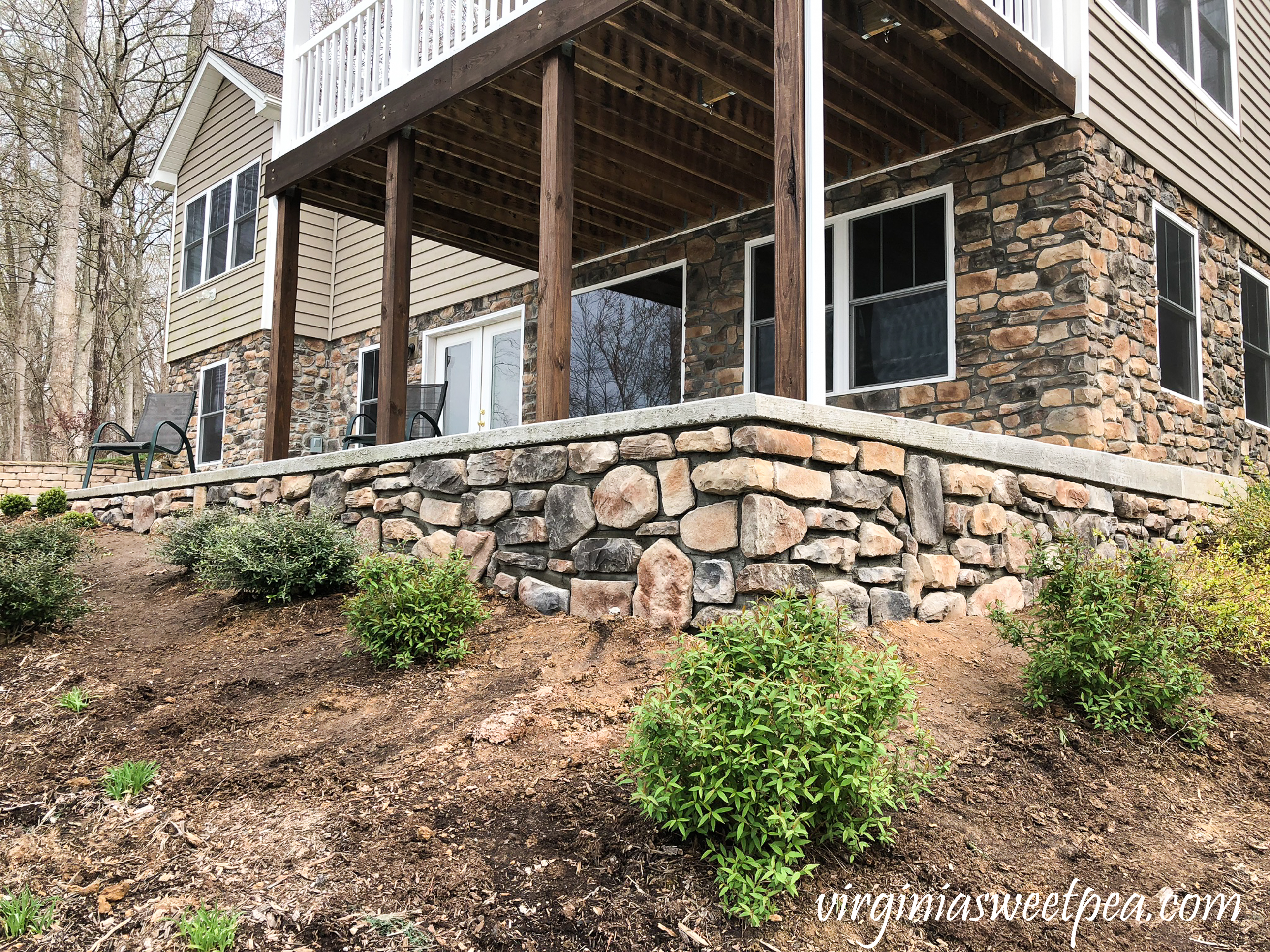 How to add stone veneer added to a patio wall