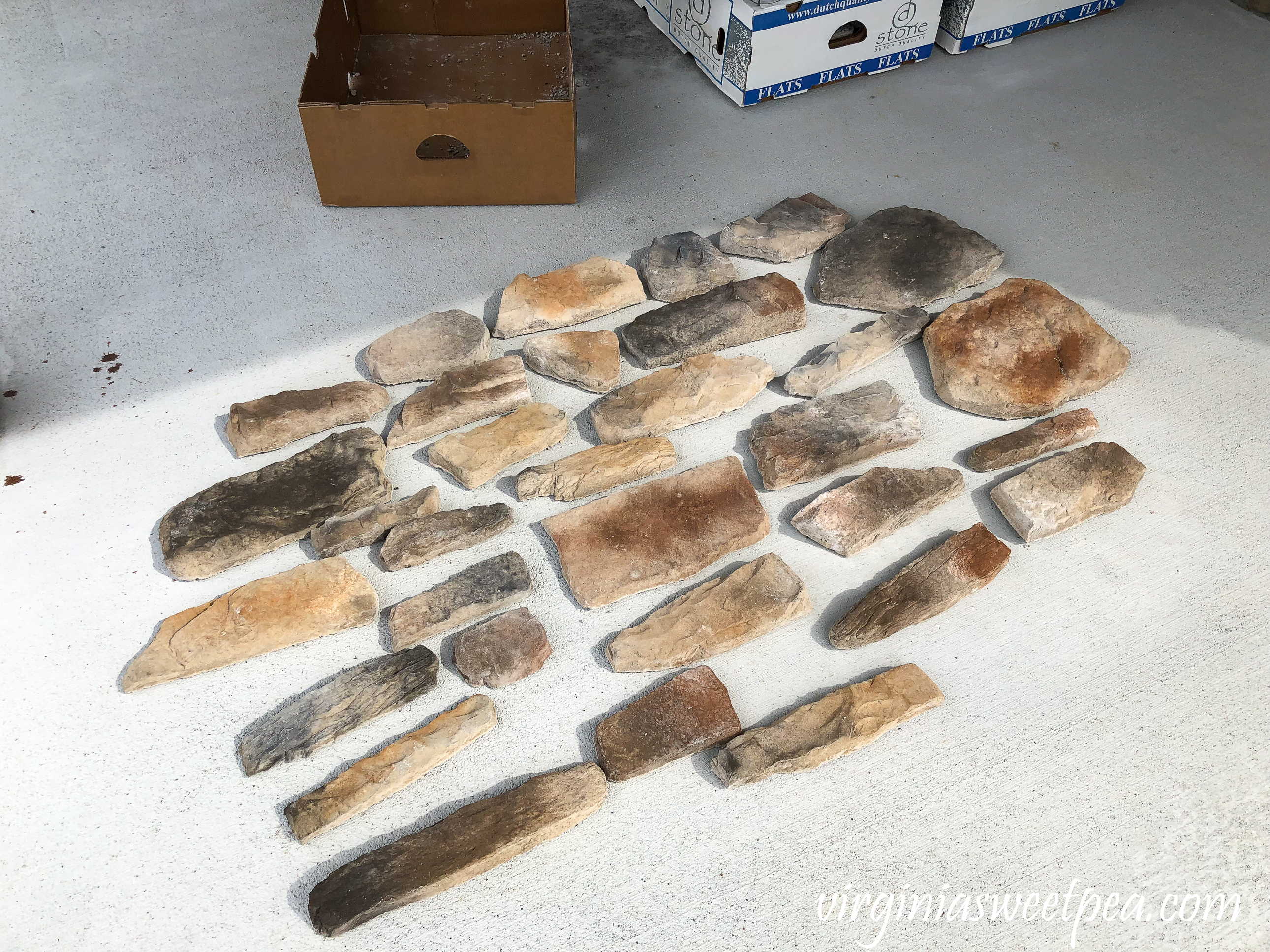 Tuscan Ridge Sienna Flat stones used to face a patio wall.