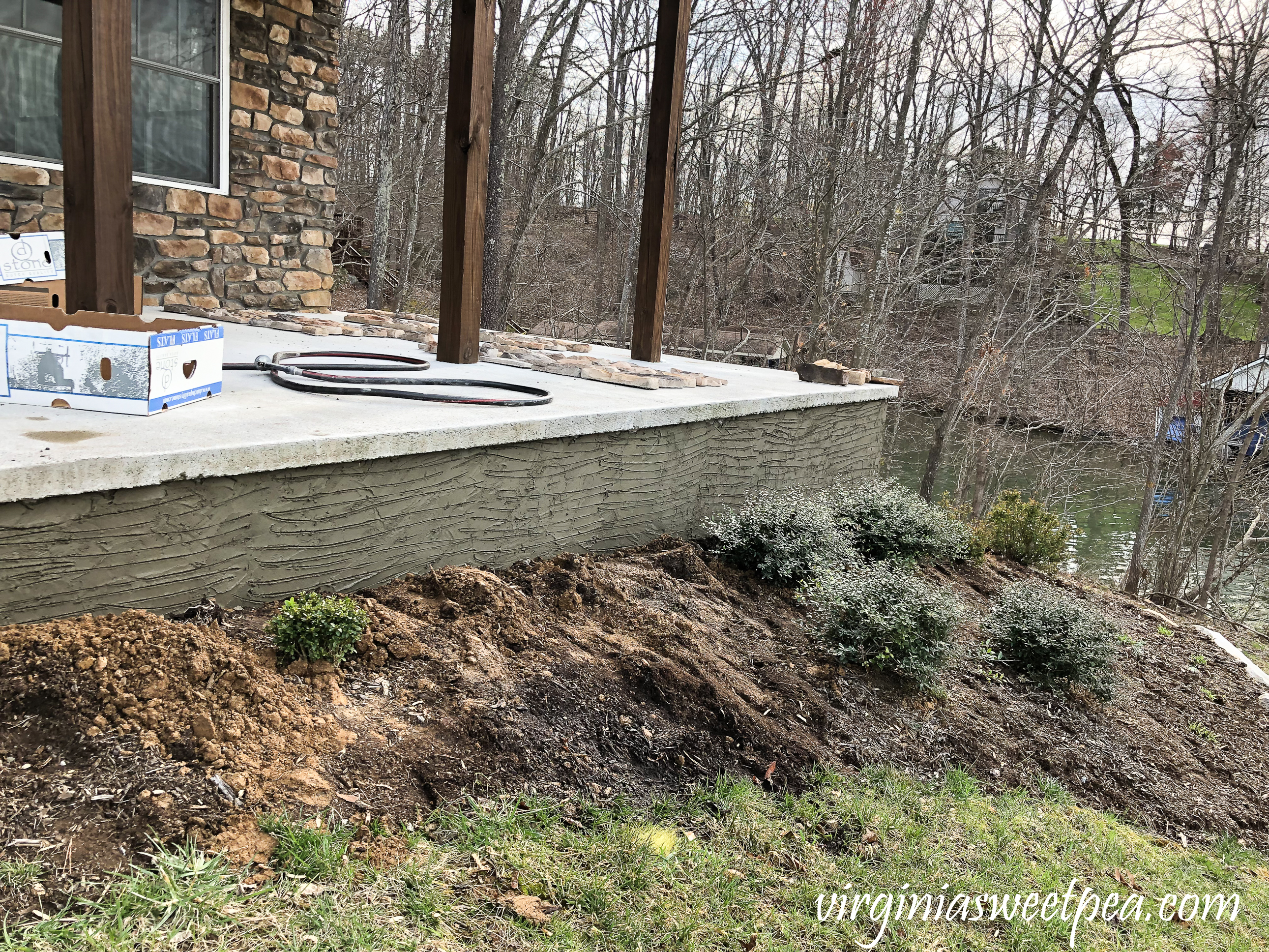 How to add stone veneer added to a patio wall