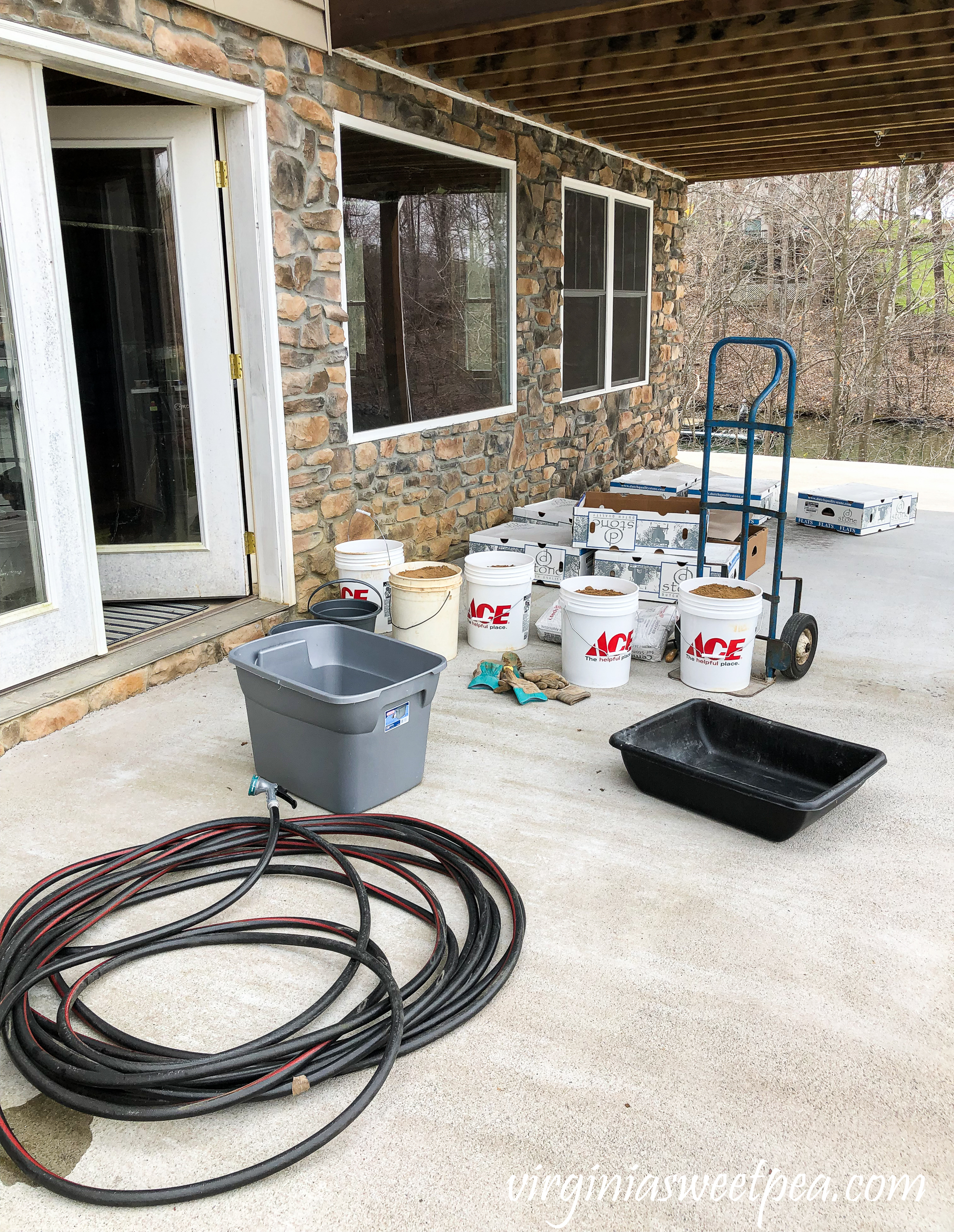 How to add stone veneer added to a patio wall