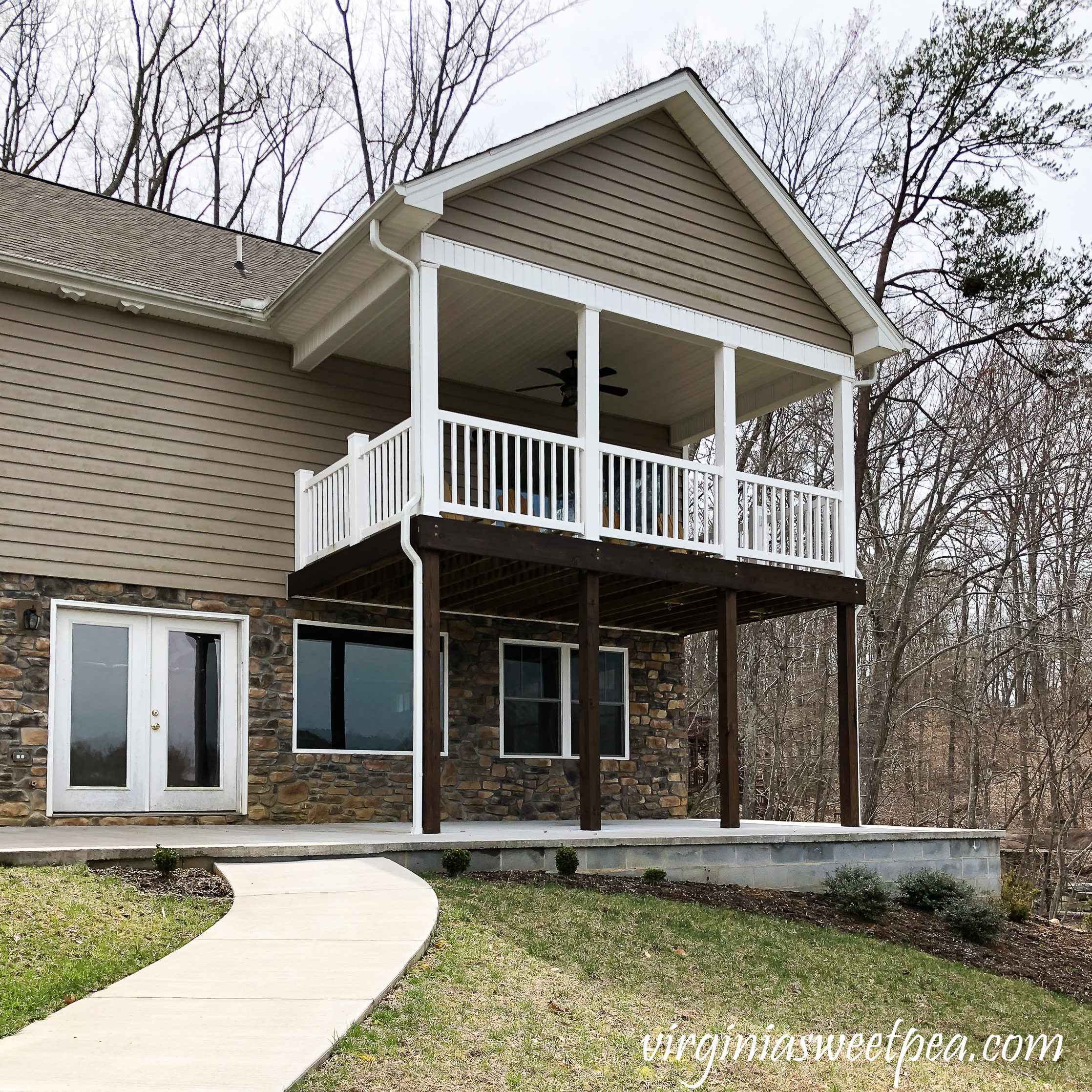 DIY Stone Veneer on House Exterior