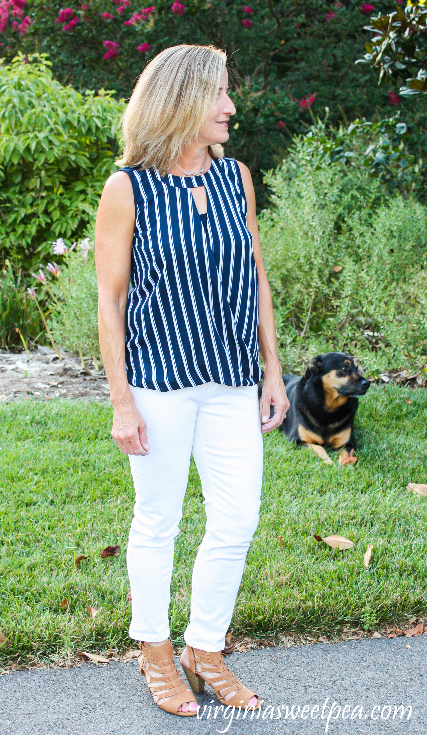 Stitch Fix Review for August 2019 - 41 Hawthorn Clearwater Mixed Material Blouse