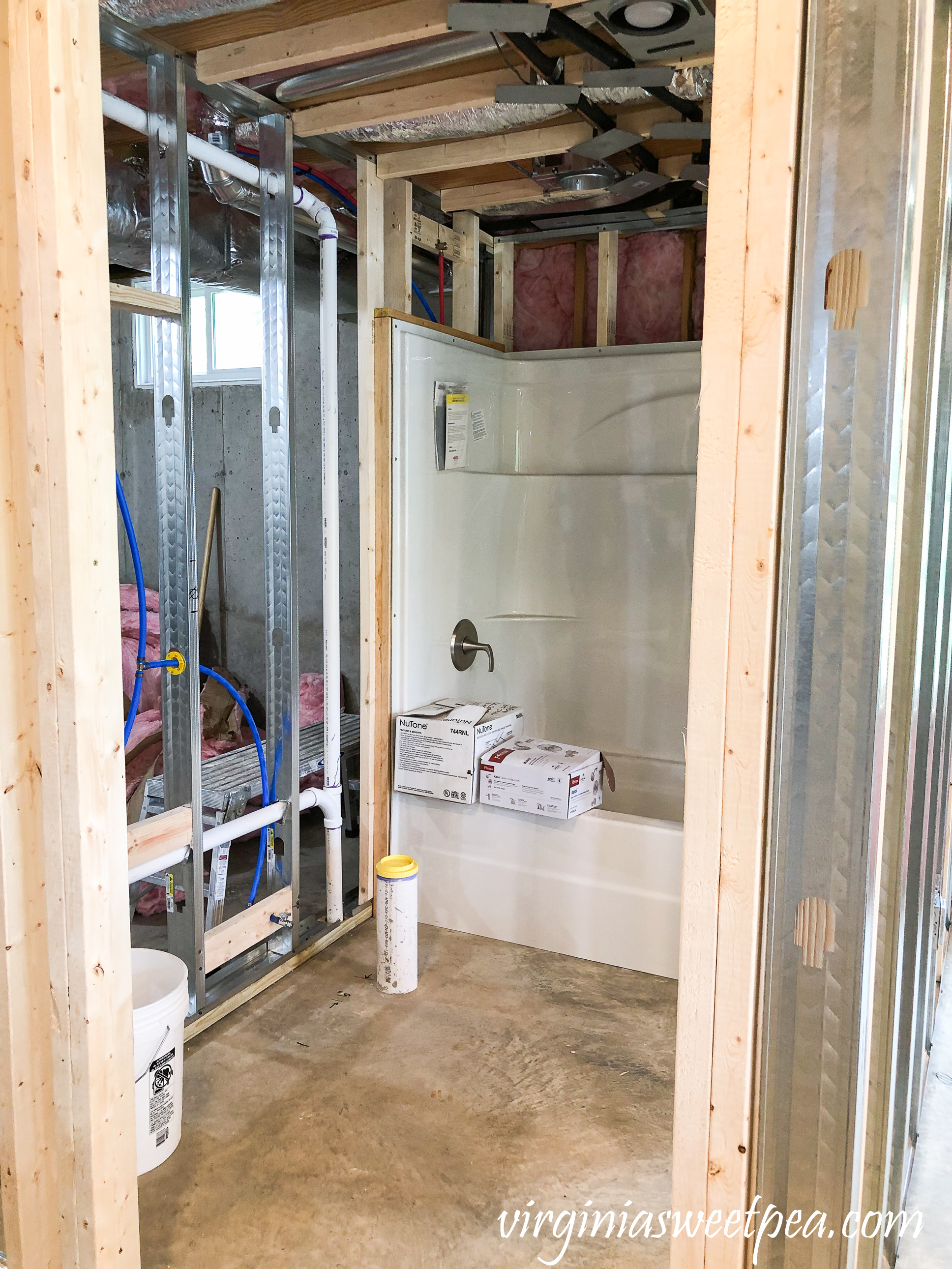 Bathroom added to a basement