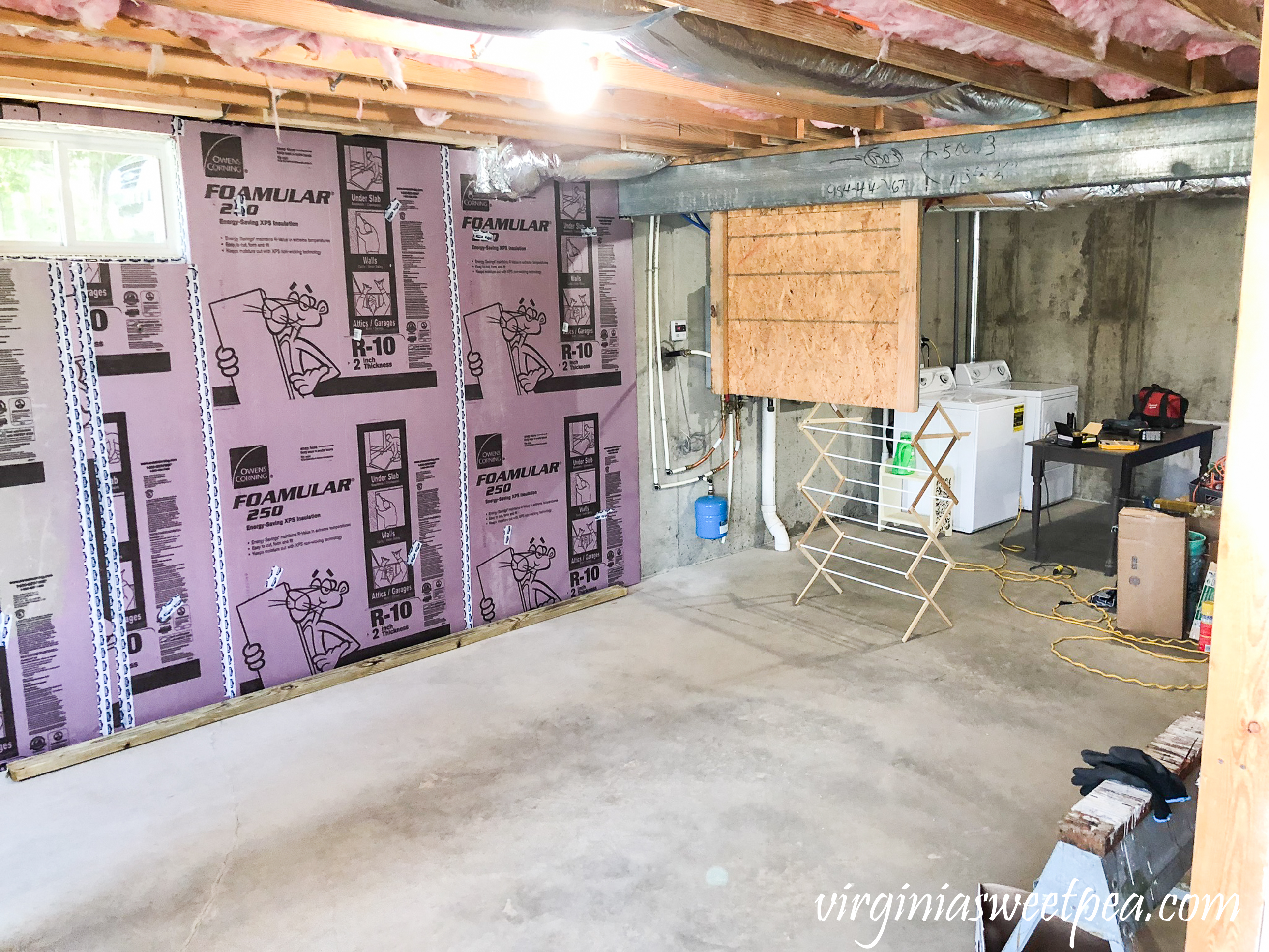 Lake House Basement Project - Adding insulation