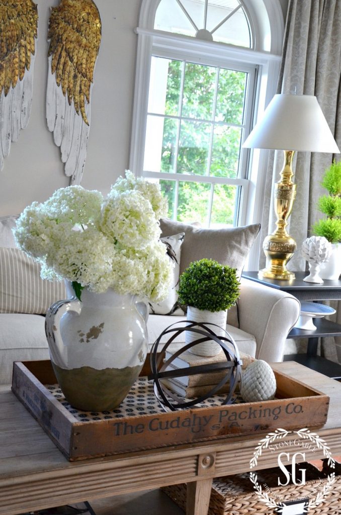 Coffee table vignette