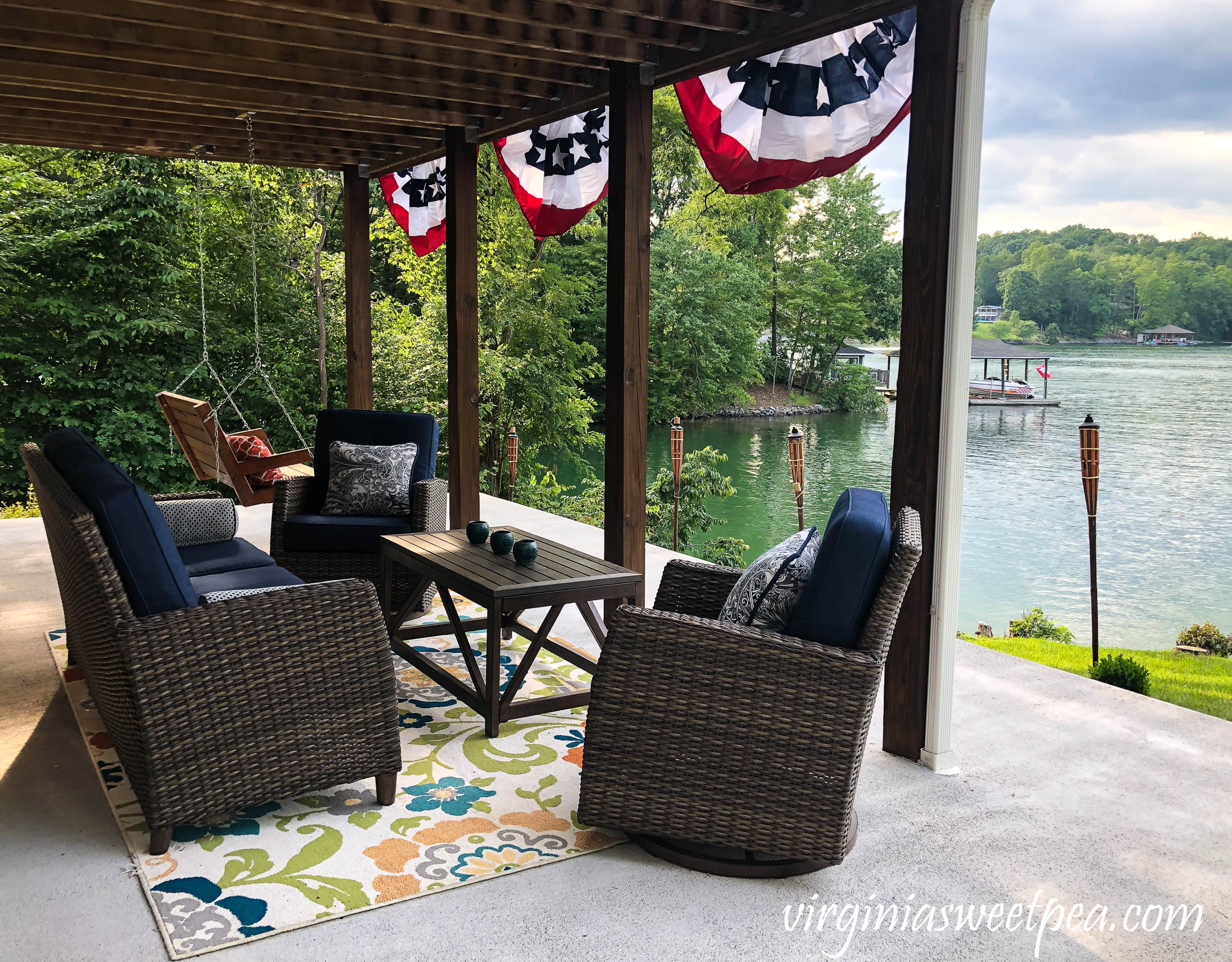 Patio with a view of Smith Mountain Lake in Virginia